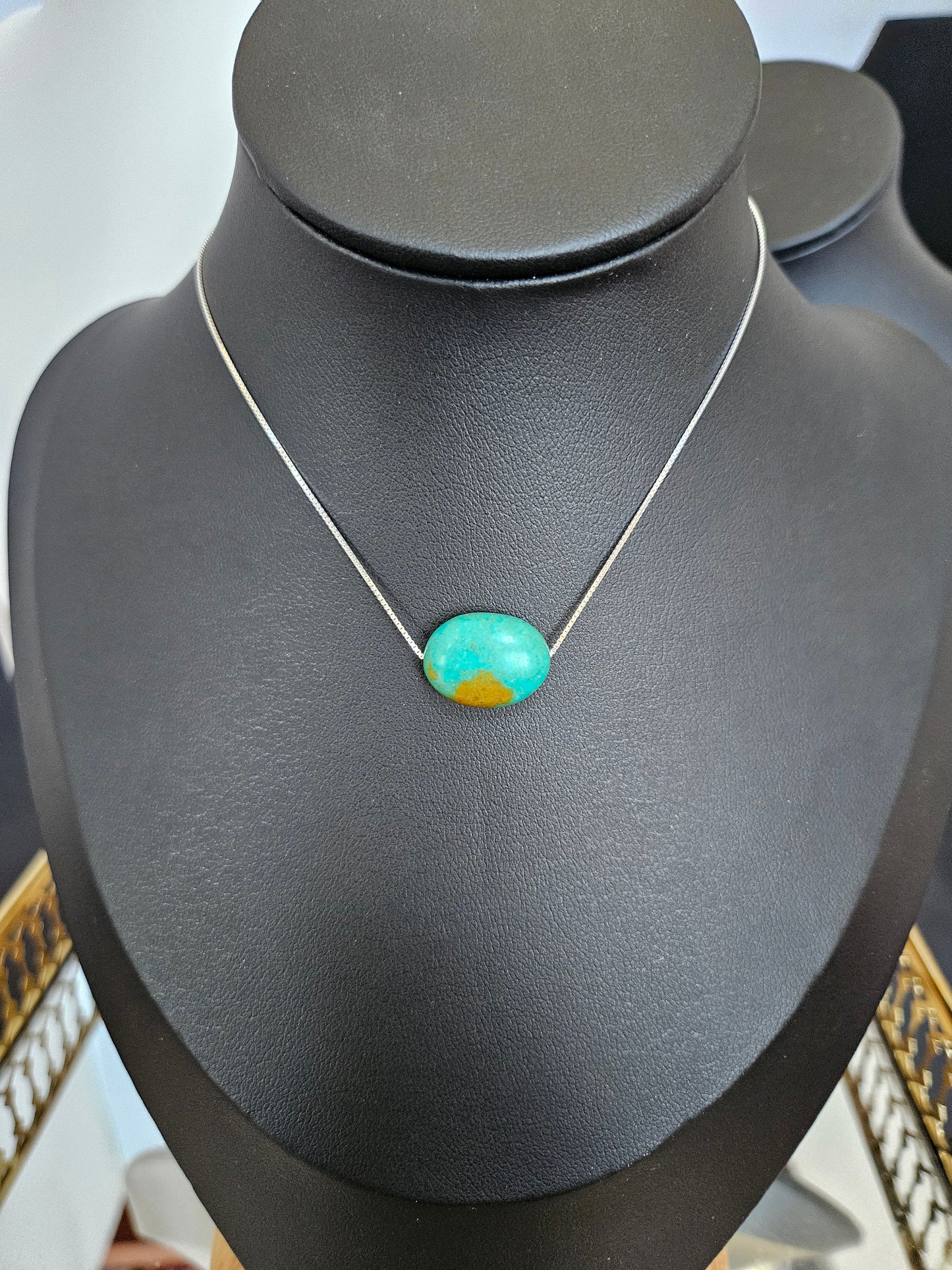 Natural Multicolored Turquoise Silver Plated Necklace