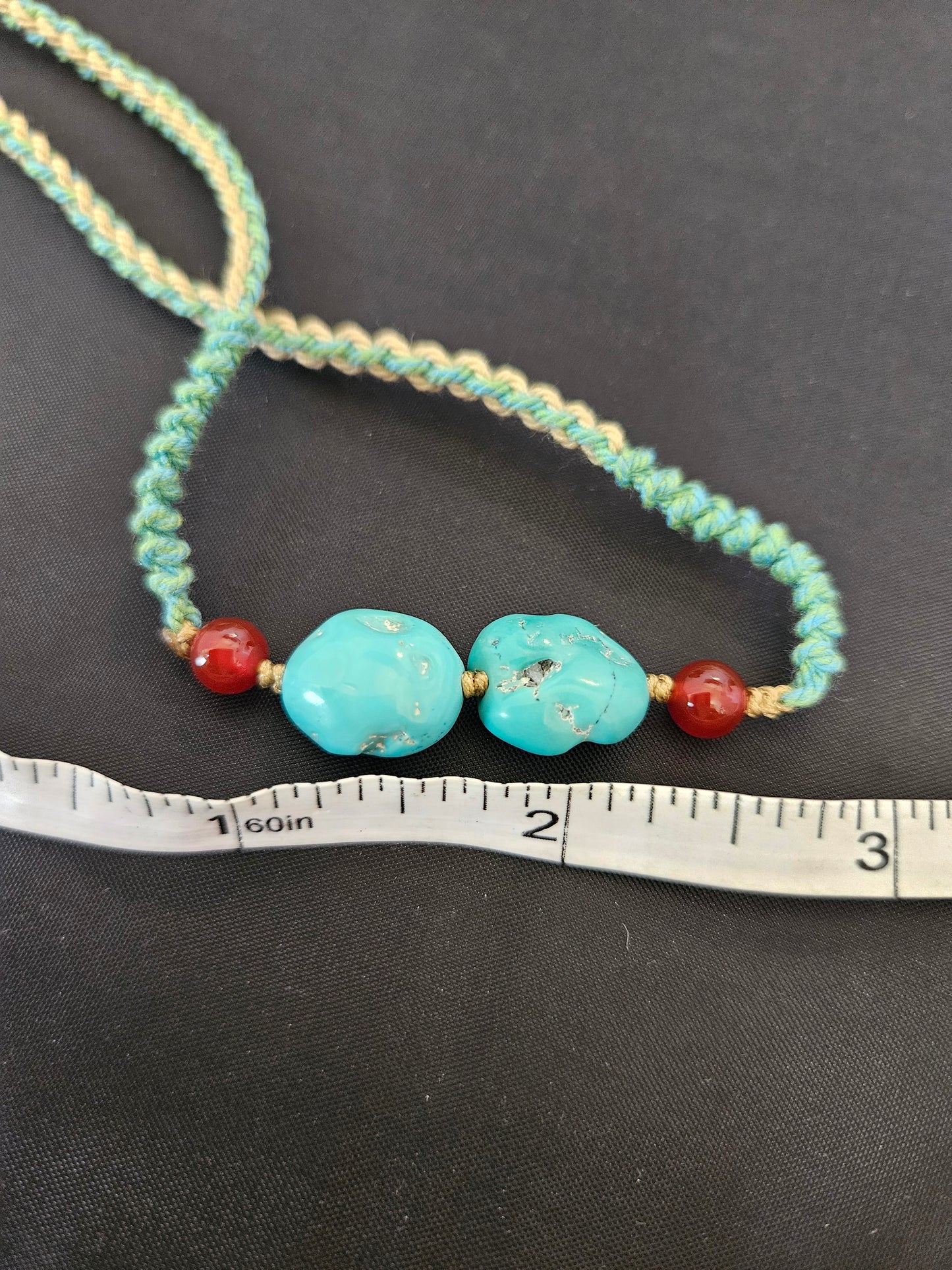 Natural Turquoise Pendant Adjustable Necklace