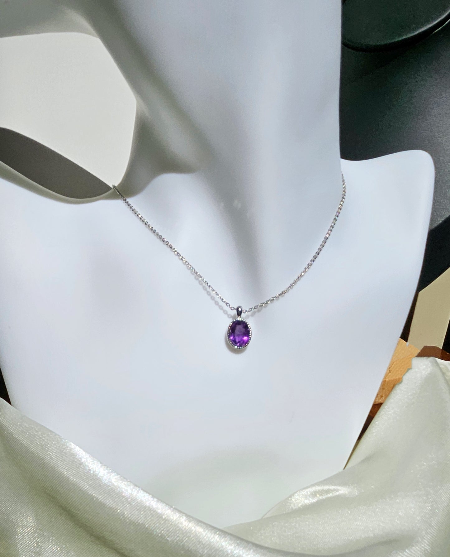 Natural Amethyst Pendant Necklace