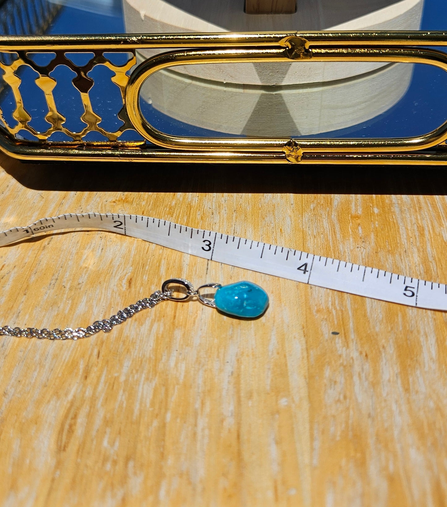 Natural Turquoise Silver-plated Necklace Adjustable