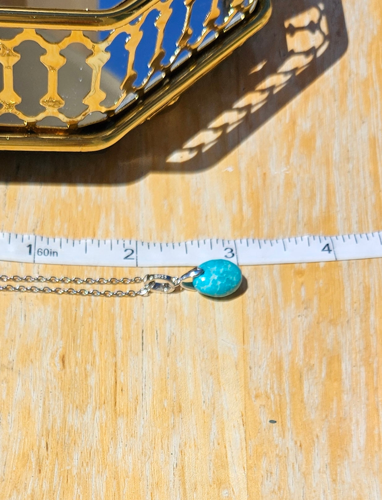 Natural Turquoise Silver-Plated Necklace