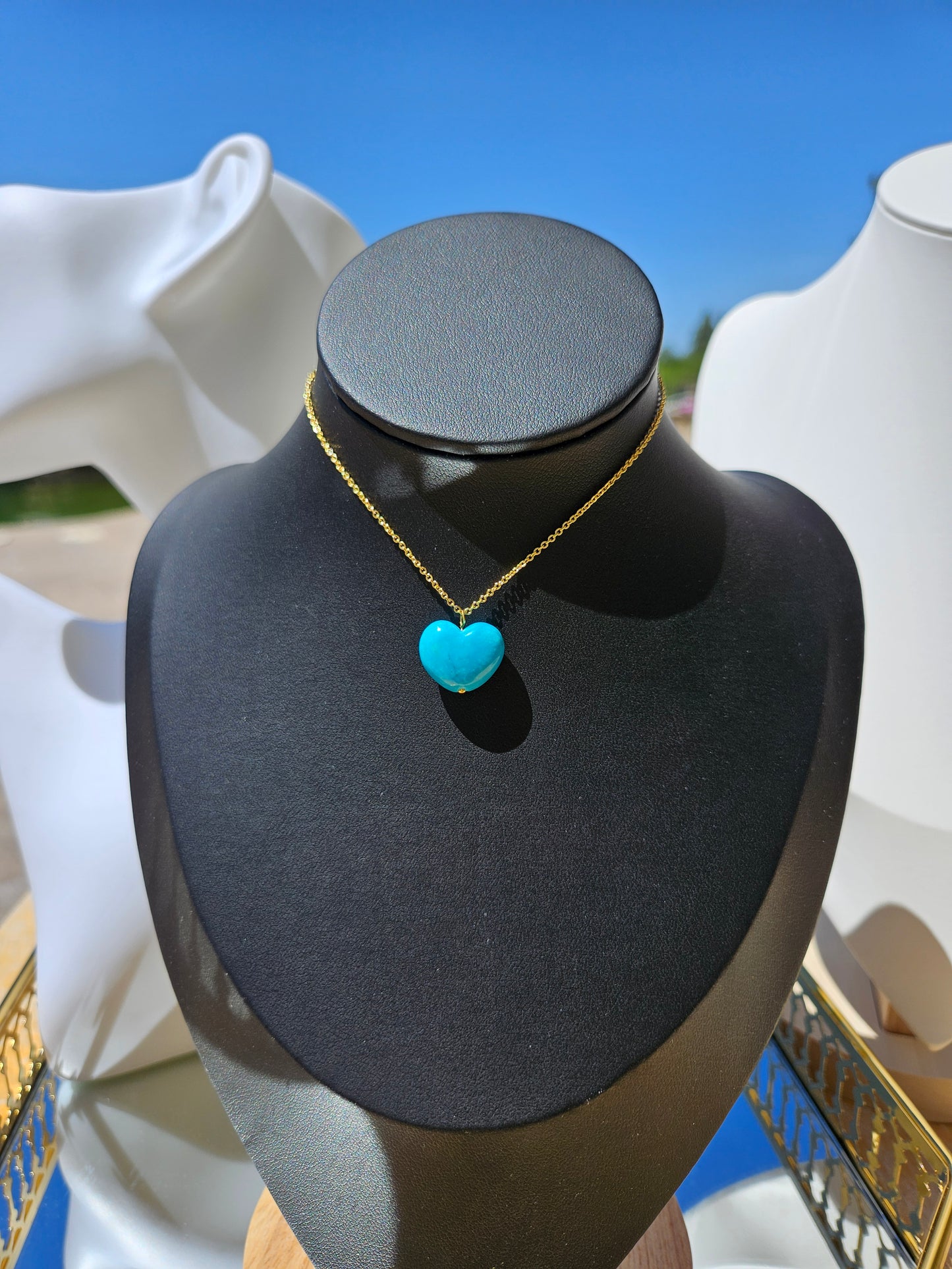Natural Blue Heart Shape Turquoise Necklace