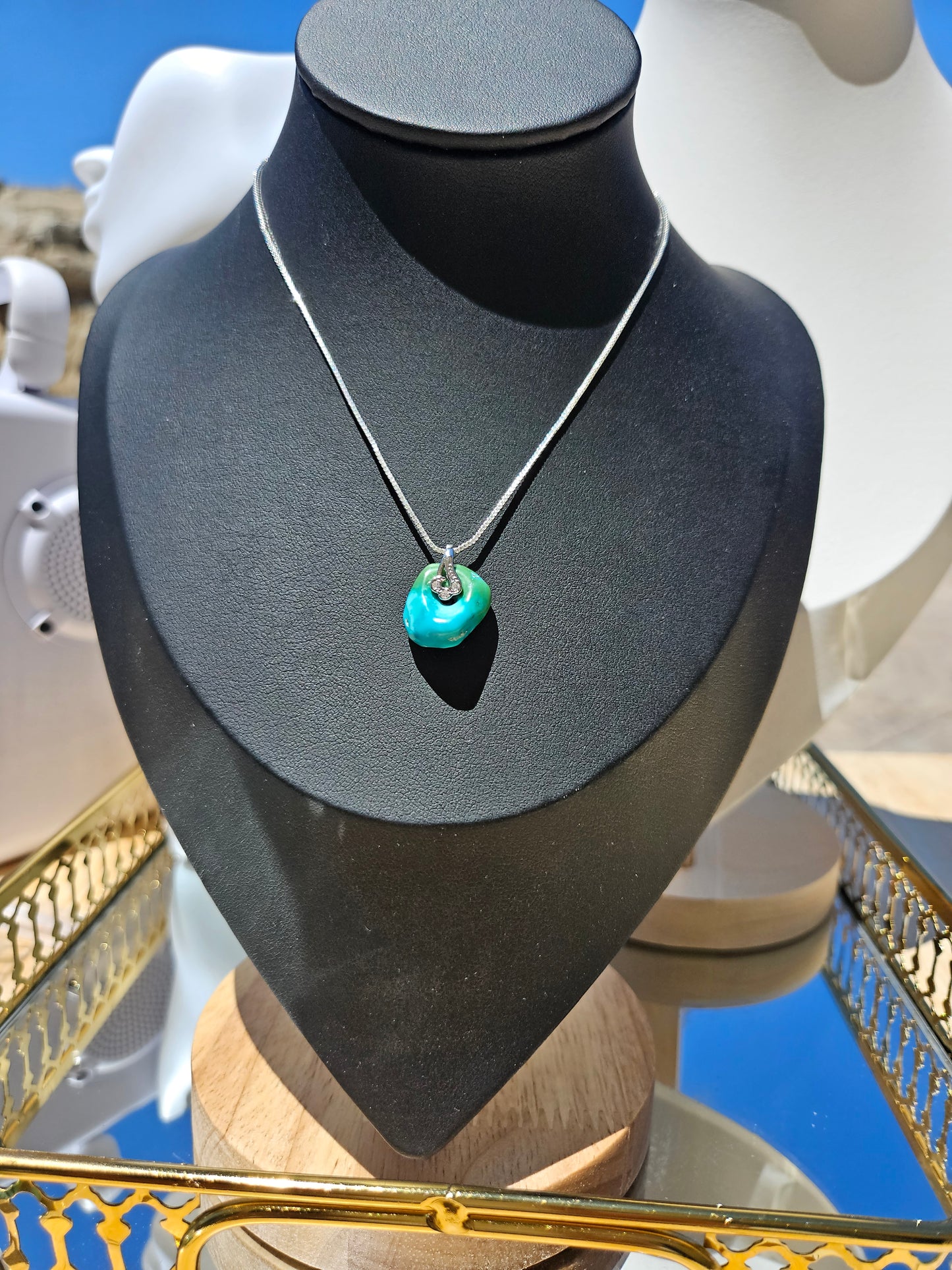 Natural Blue and Green Turquoise Necklace