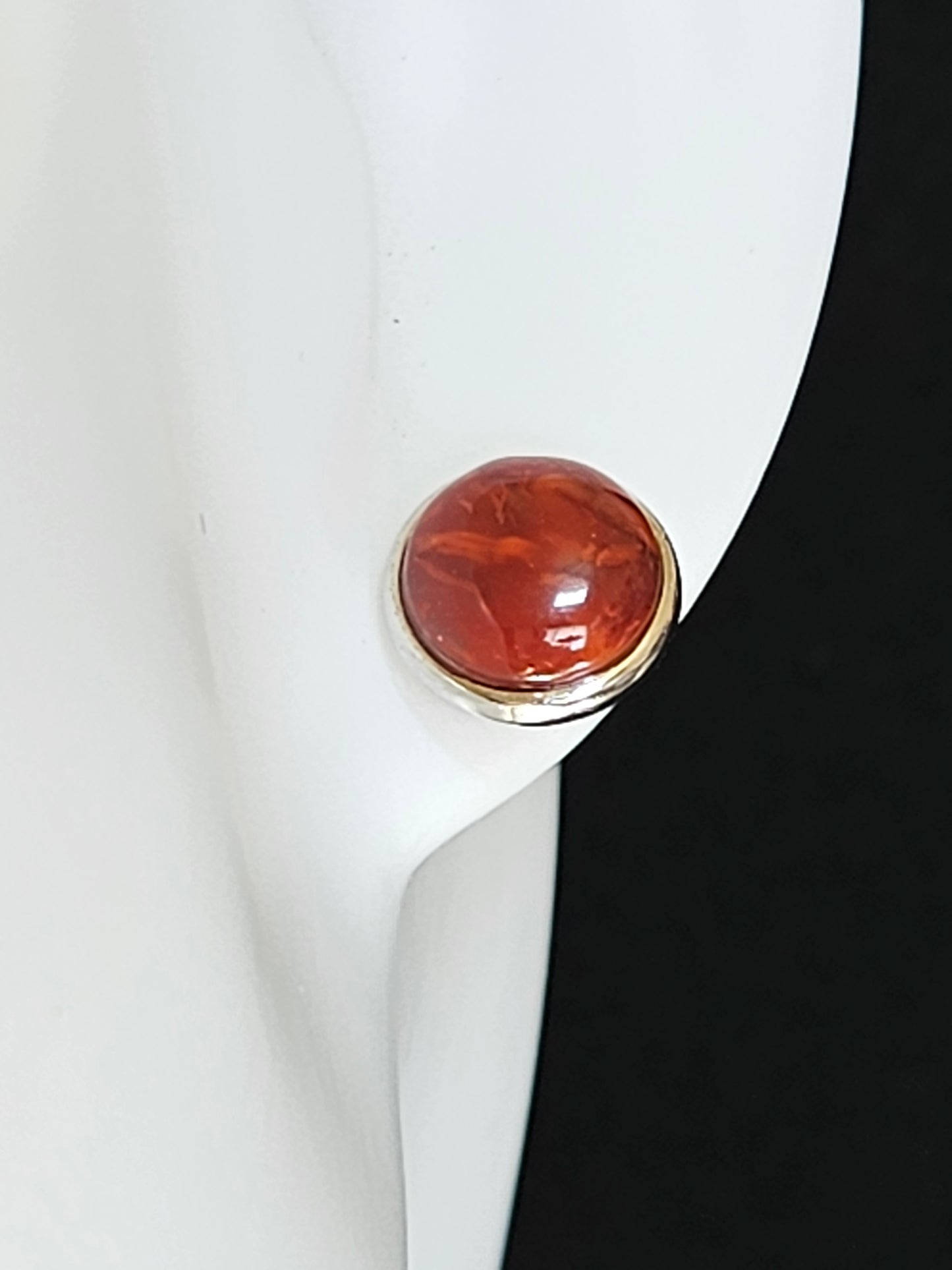 Natural Red Agate Round Earring