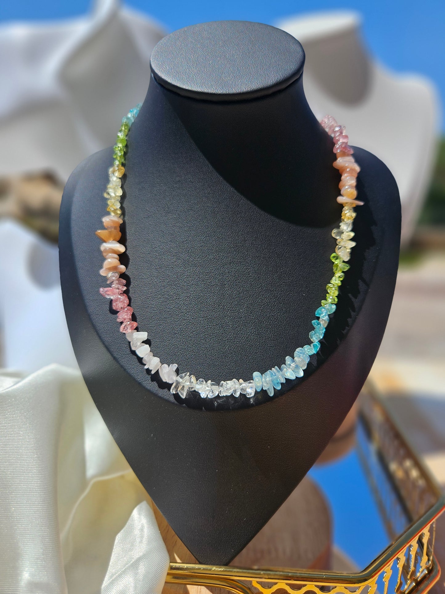 "Color Palette Of Nature"Natural Multi-colored Crystal Necklace
