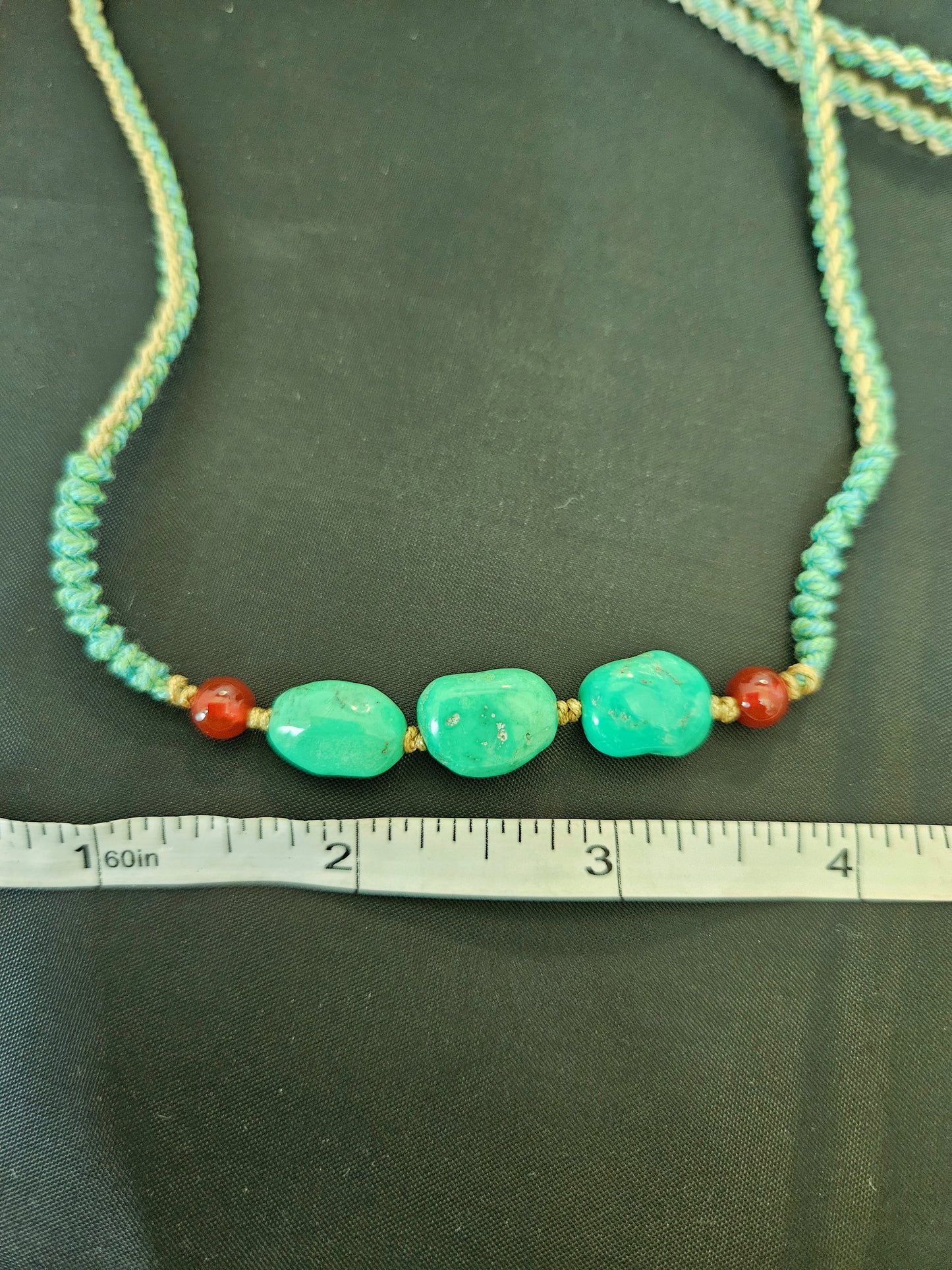 Natural Turquoise Precious Unique Green Pendant Adjustable Necklace