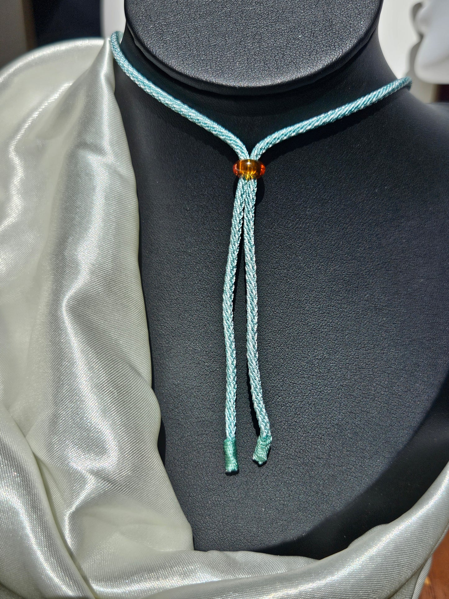 Natural agate double-sided different natural texture unique vintage pendant necklace