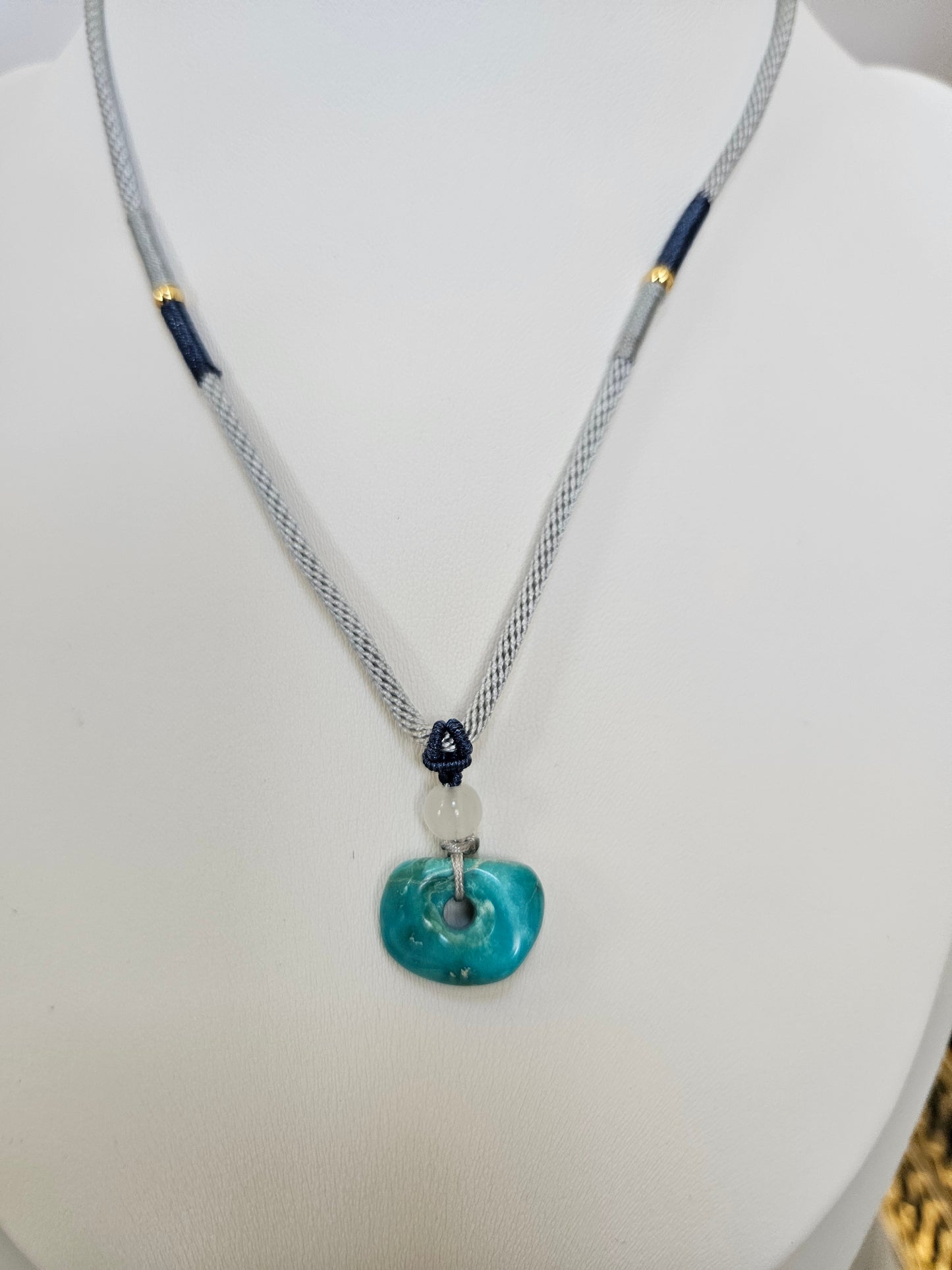 Natural Light Blue Turquoise Irregular Shape Necklace