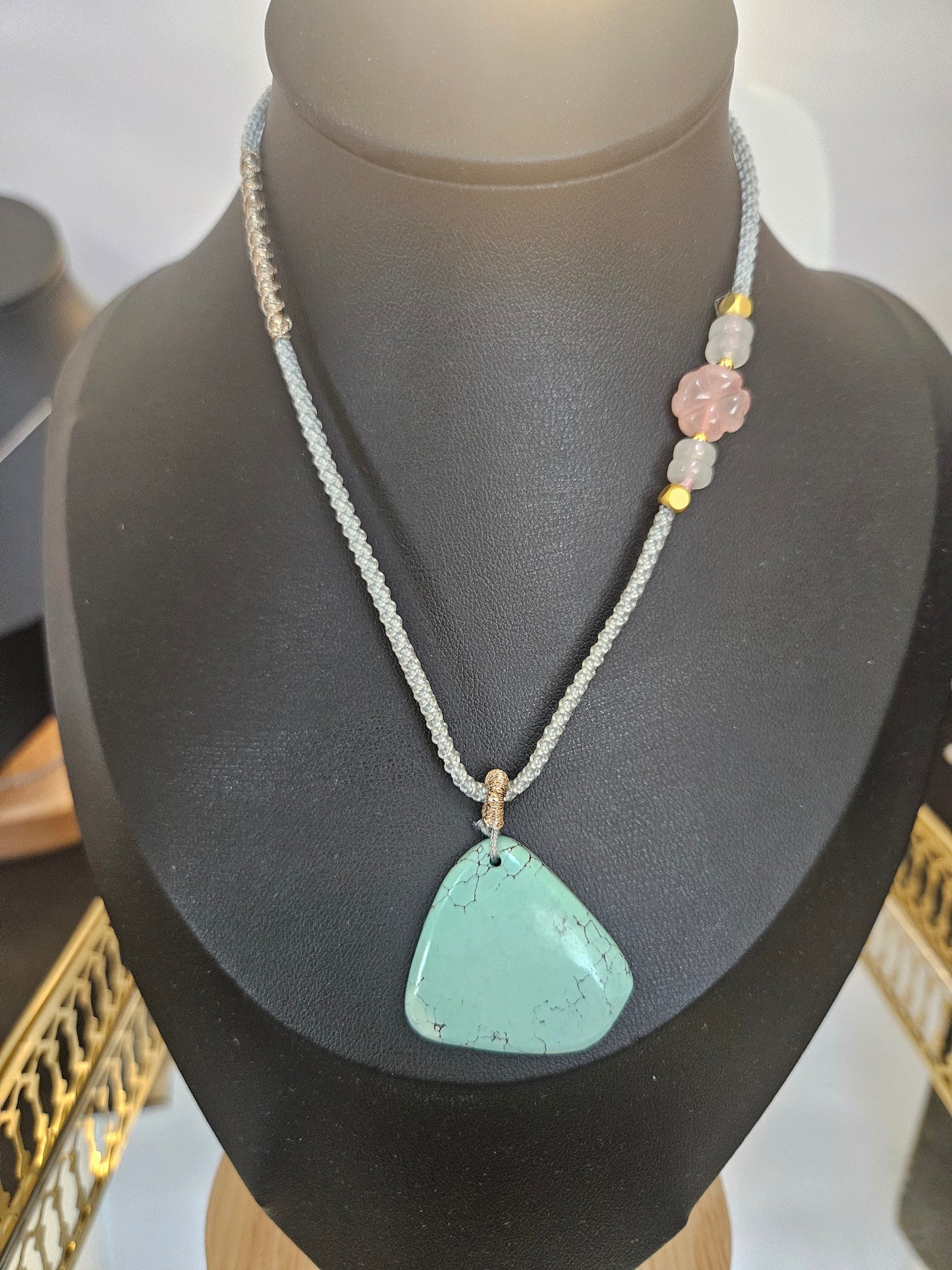 Natural Triangular Turquoise Necklace