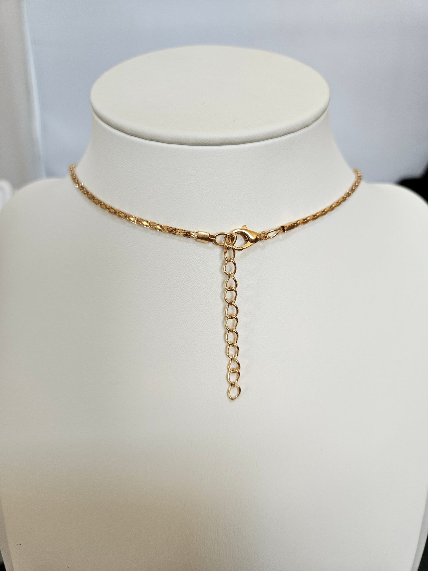 Vintage Teardrop Agate Pendant Necklace