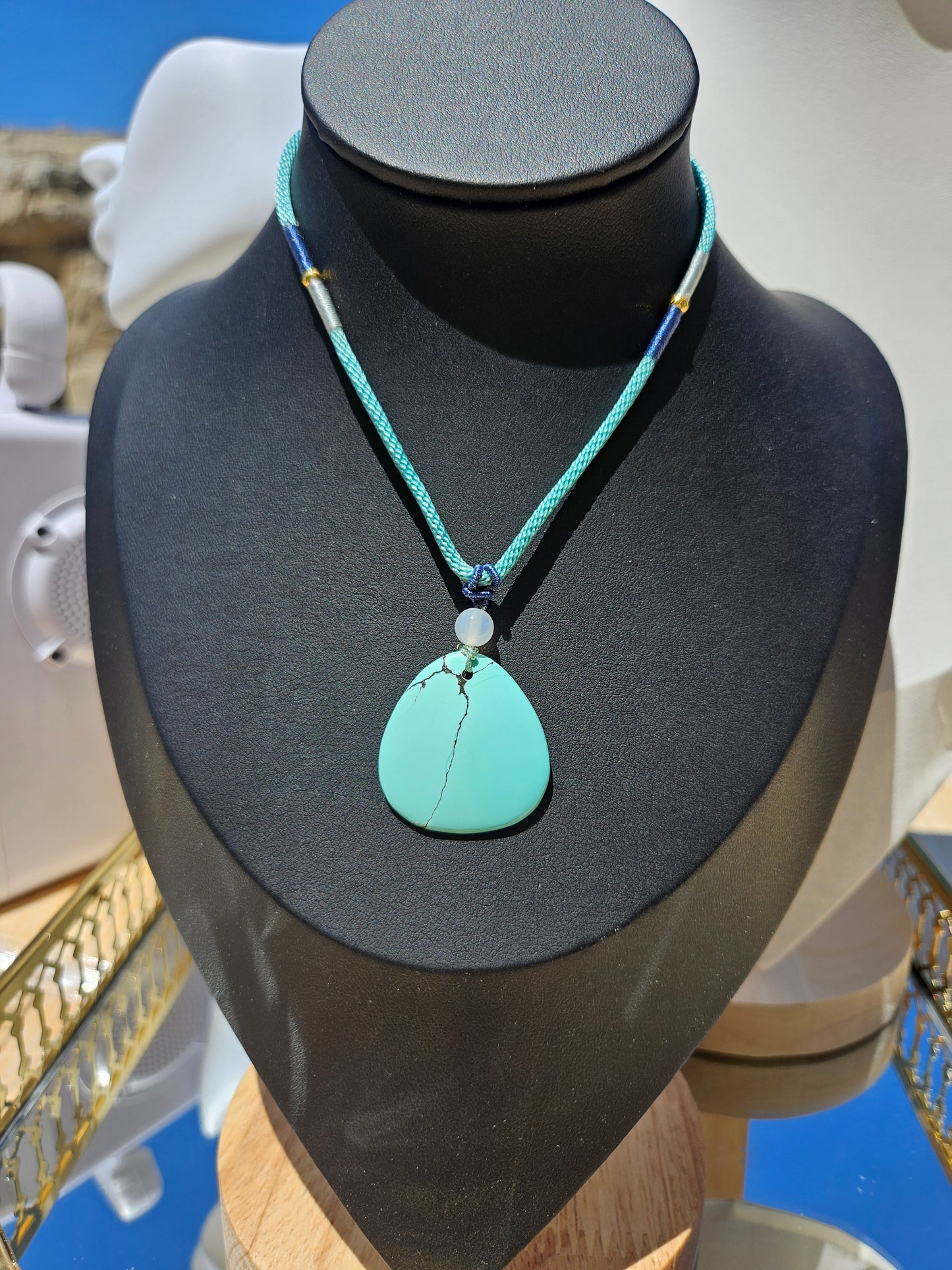 Natural Triangle Turquoise Necklace