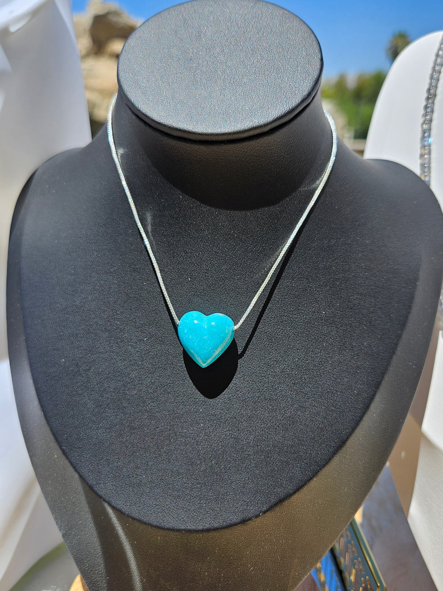 Natural Blue Heart Necklace