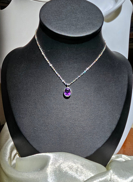 Natural Amethyst Pendant Necklace