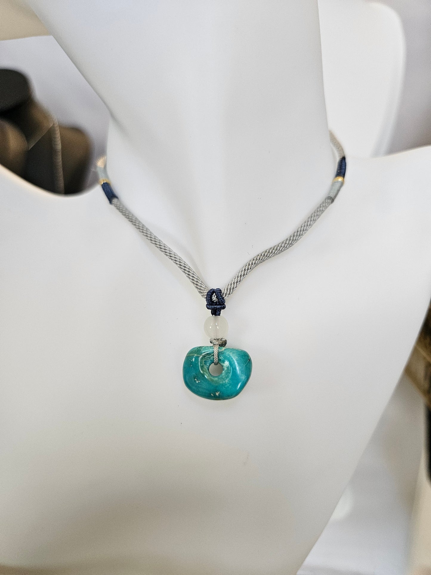 Natural Light Blue Turquoise Irregular Shape Necklace