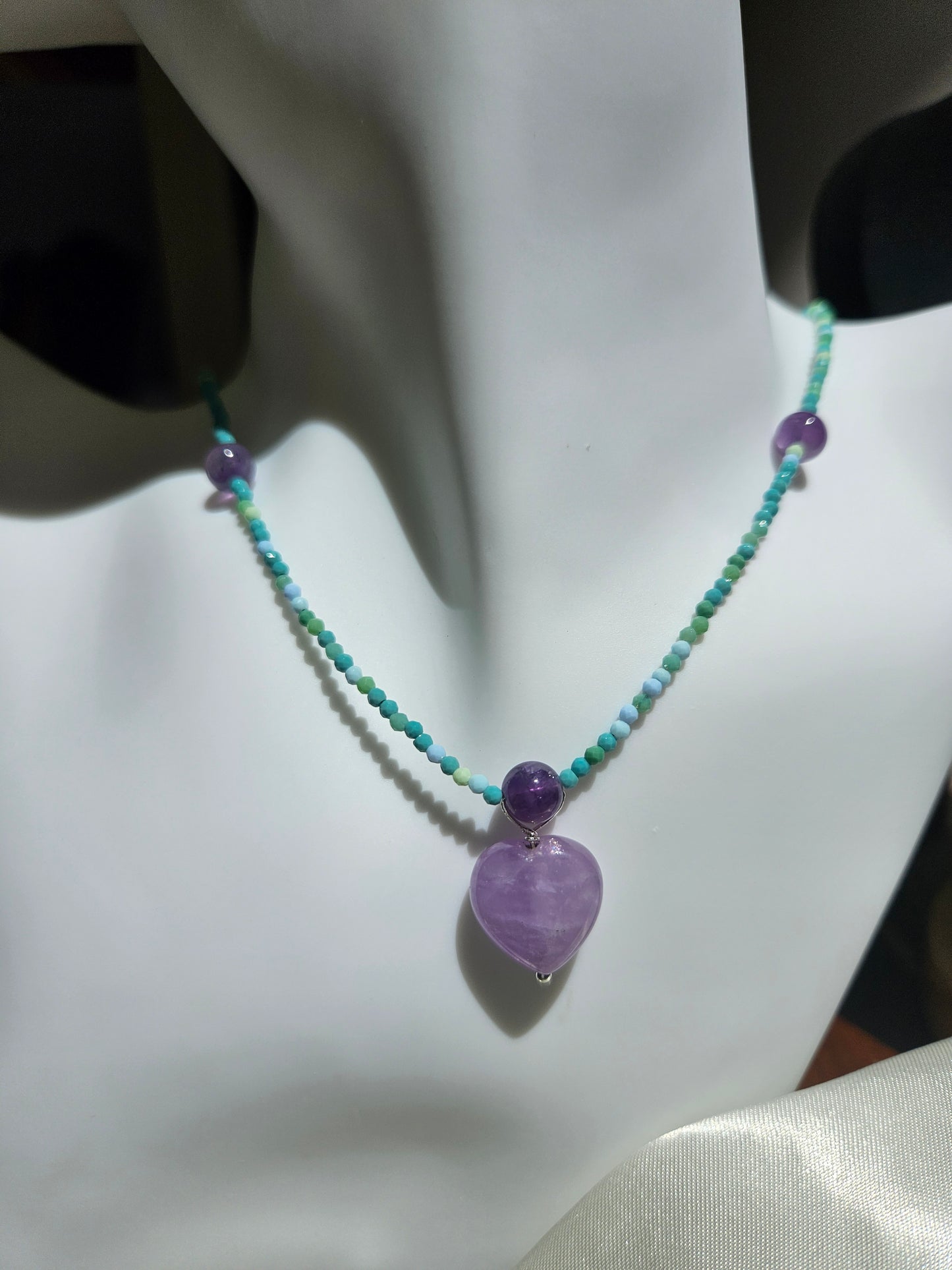 Natural Amethyst Heart Necklace