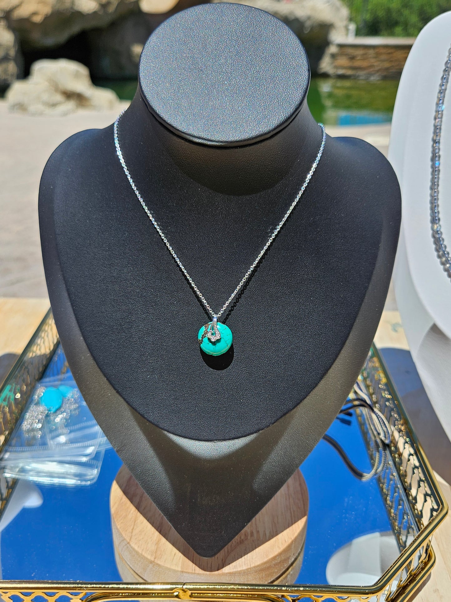 Natural Blue Multicolored Turquoise Necklace