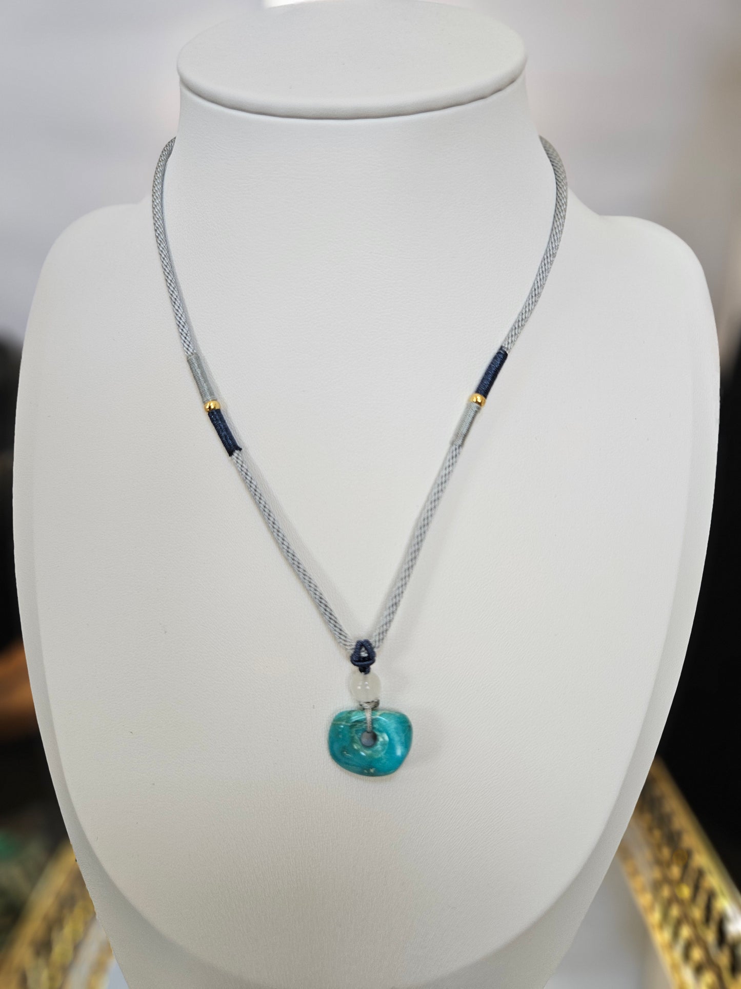 Natural Light Blue Turquoise Irregular Shape Necklace