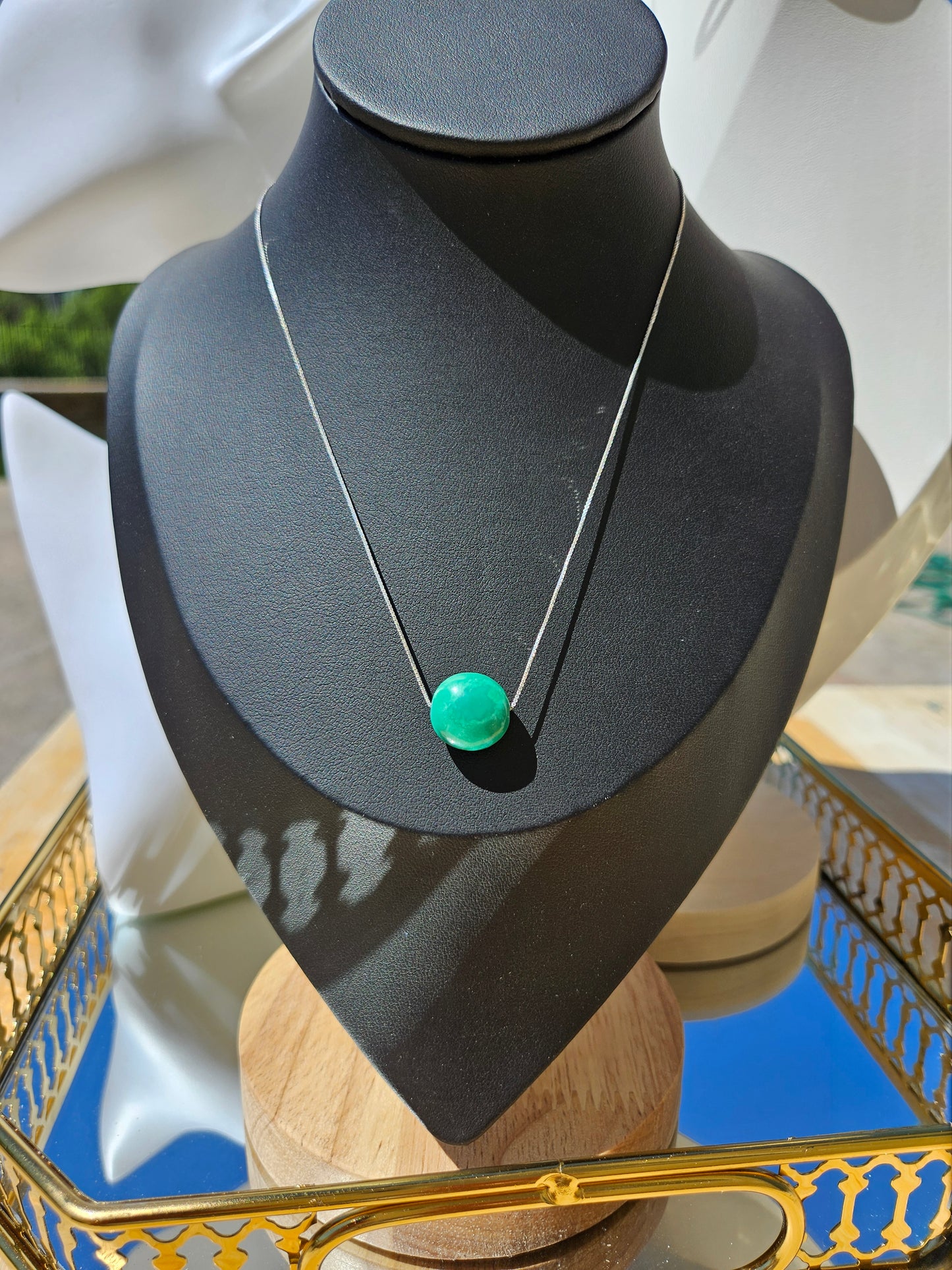 Natural Blue Turquoise Bead Necklace