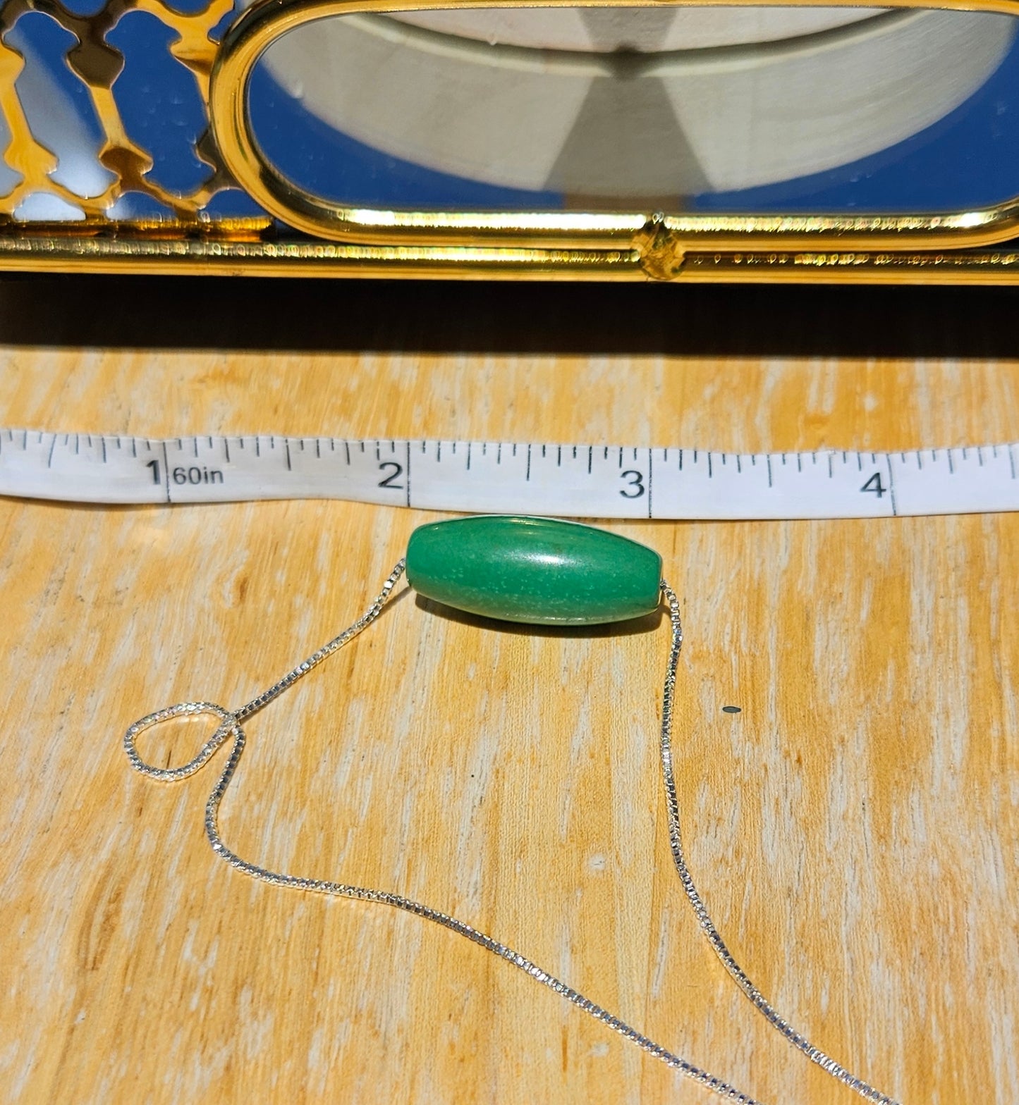 Natural Turquoise Dzi Bead Shape Vintage Pendant Silver Plated Adjustable Necklace