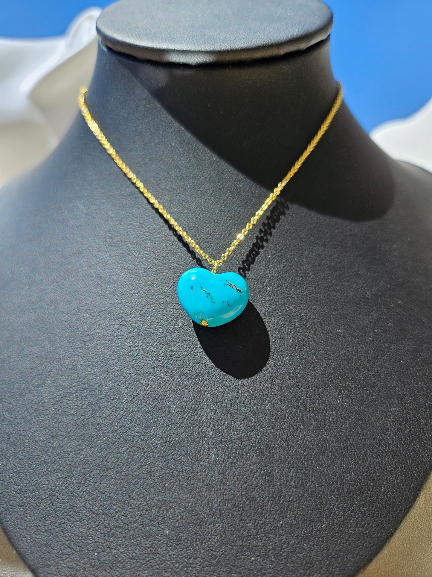 Natural Blue Heart Shape Turquoise Necklace