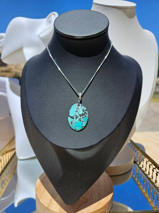 Natural Turquoise Oval Necklace