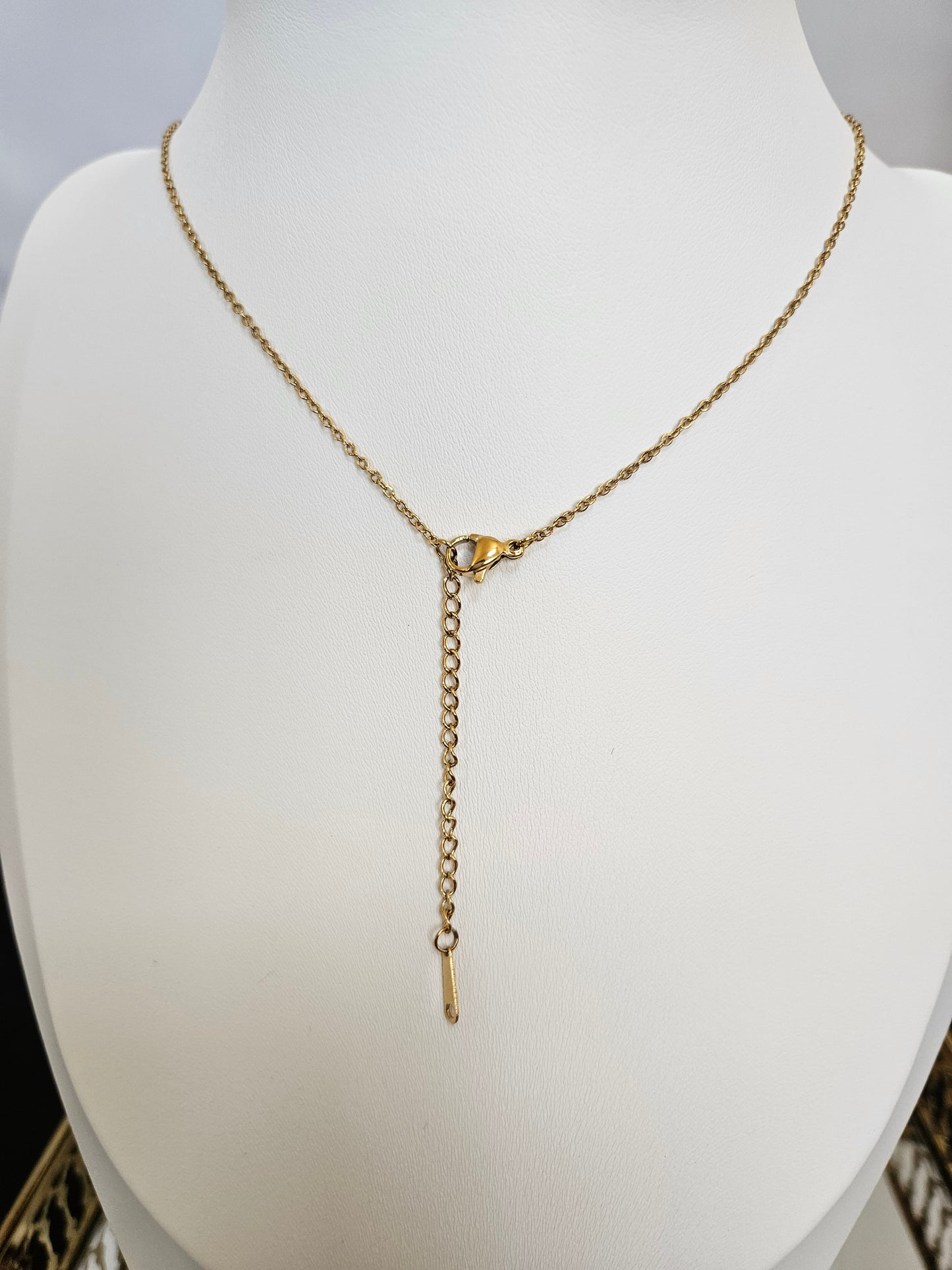 Natural Blue Turquoise Bead Necklace Gold Plated