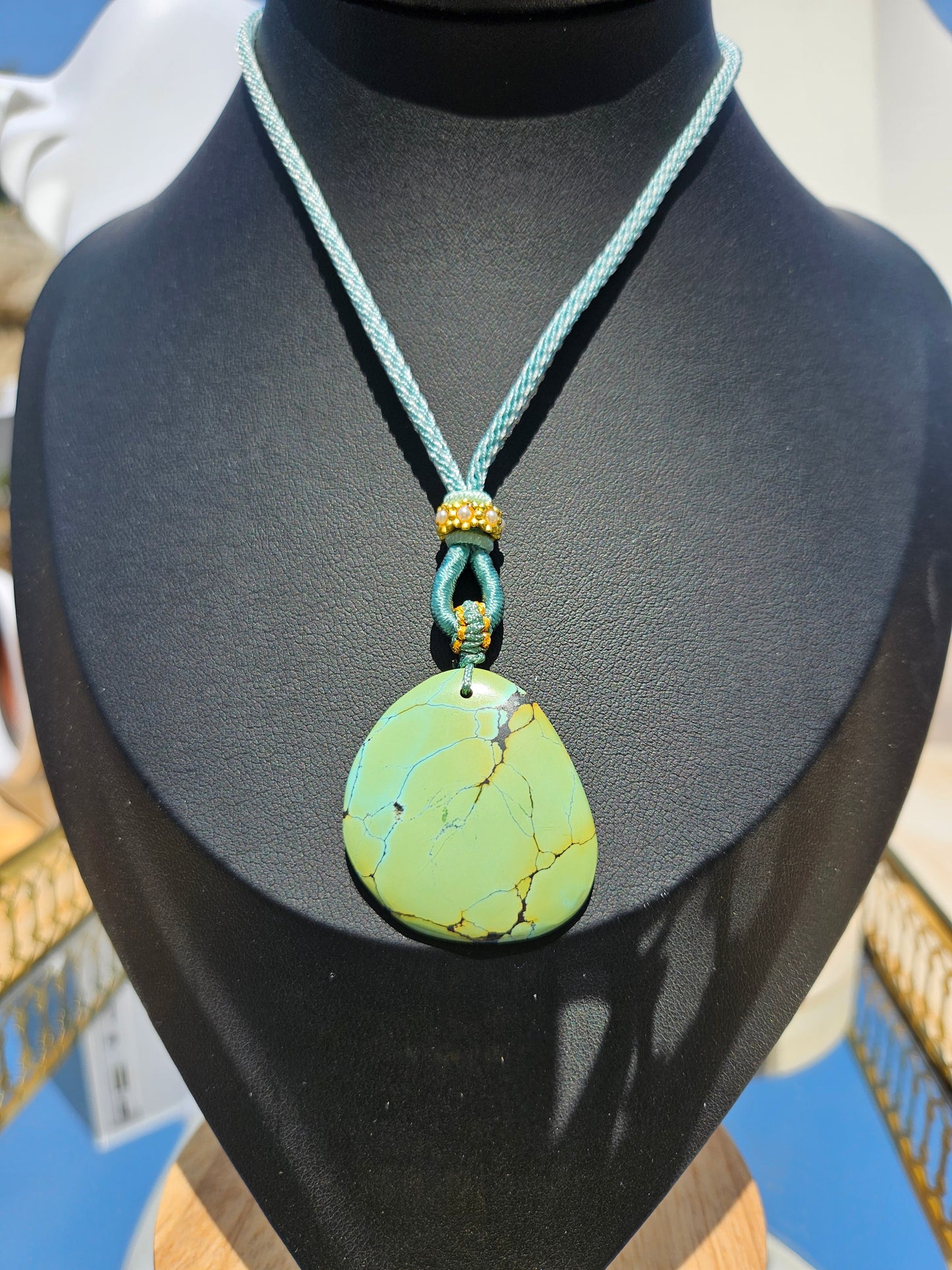 Natural Irregular Green Turquoise Necklace