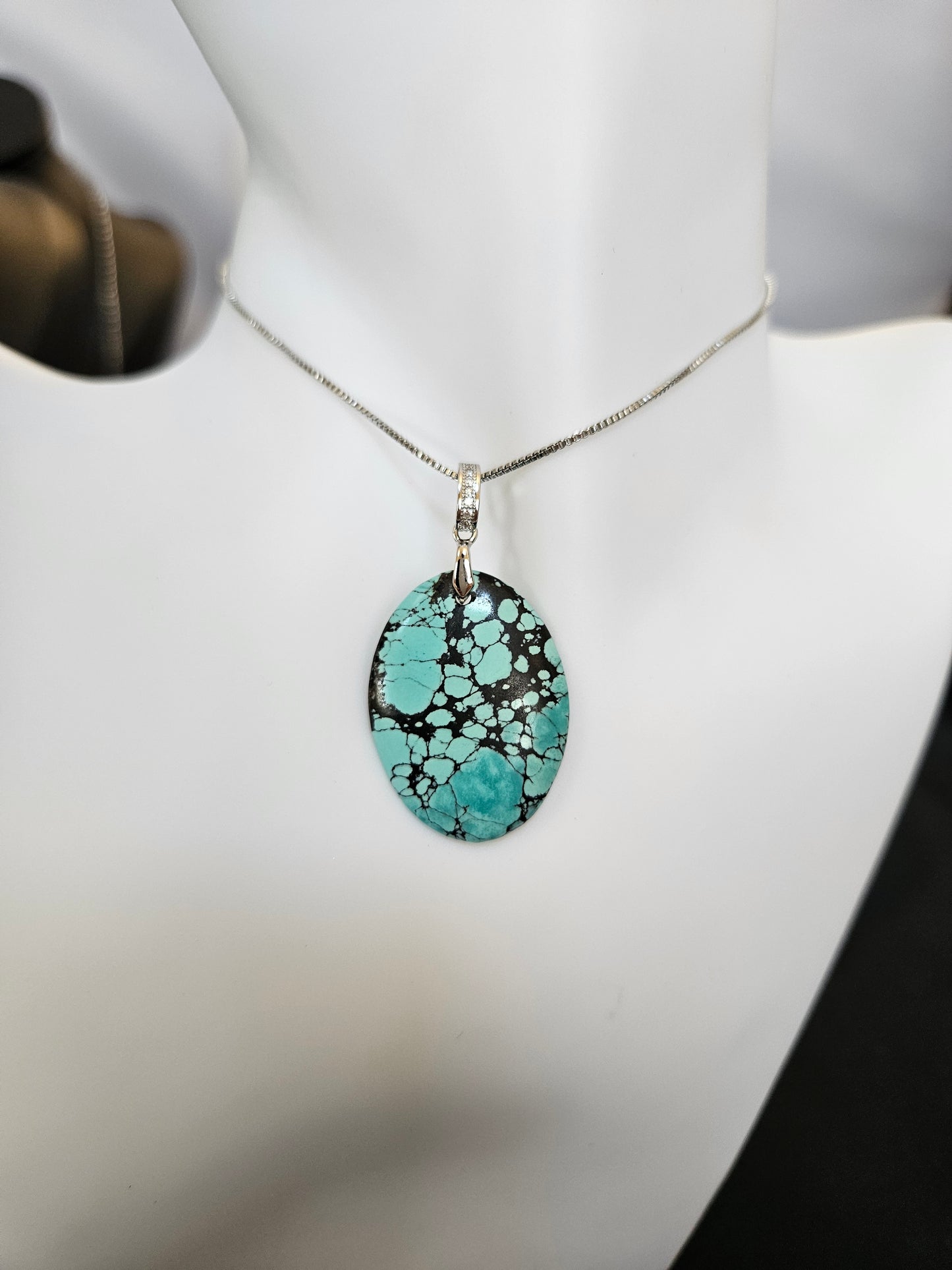 Natural Turquoise Oval Necklace
