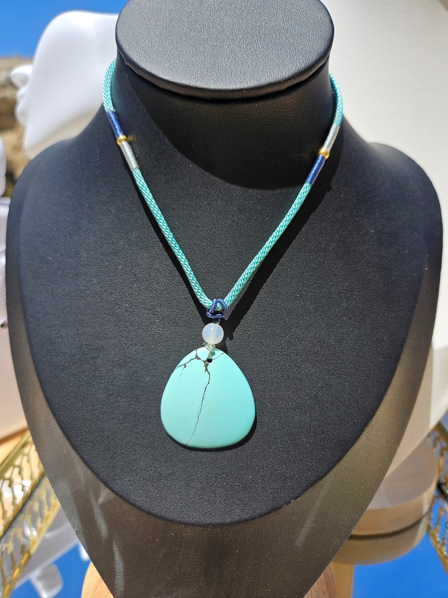 Natural Triangle Turquoise Necklace