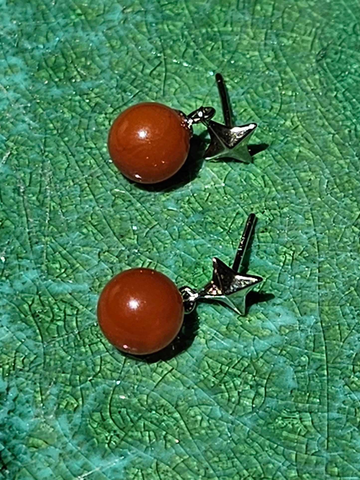 2ct Natural Red Agate Earrings