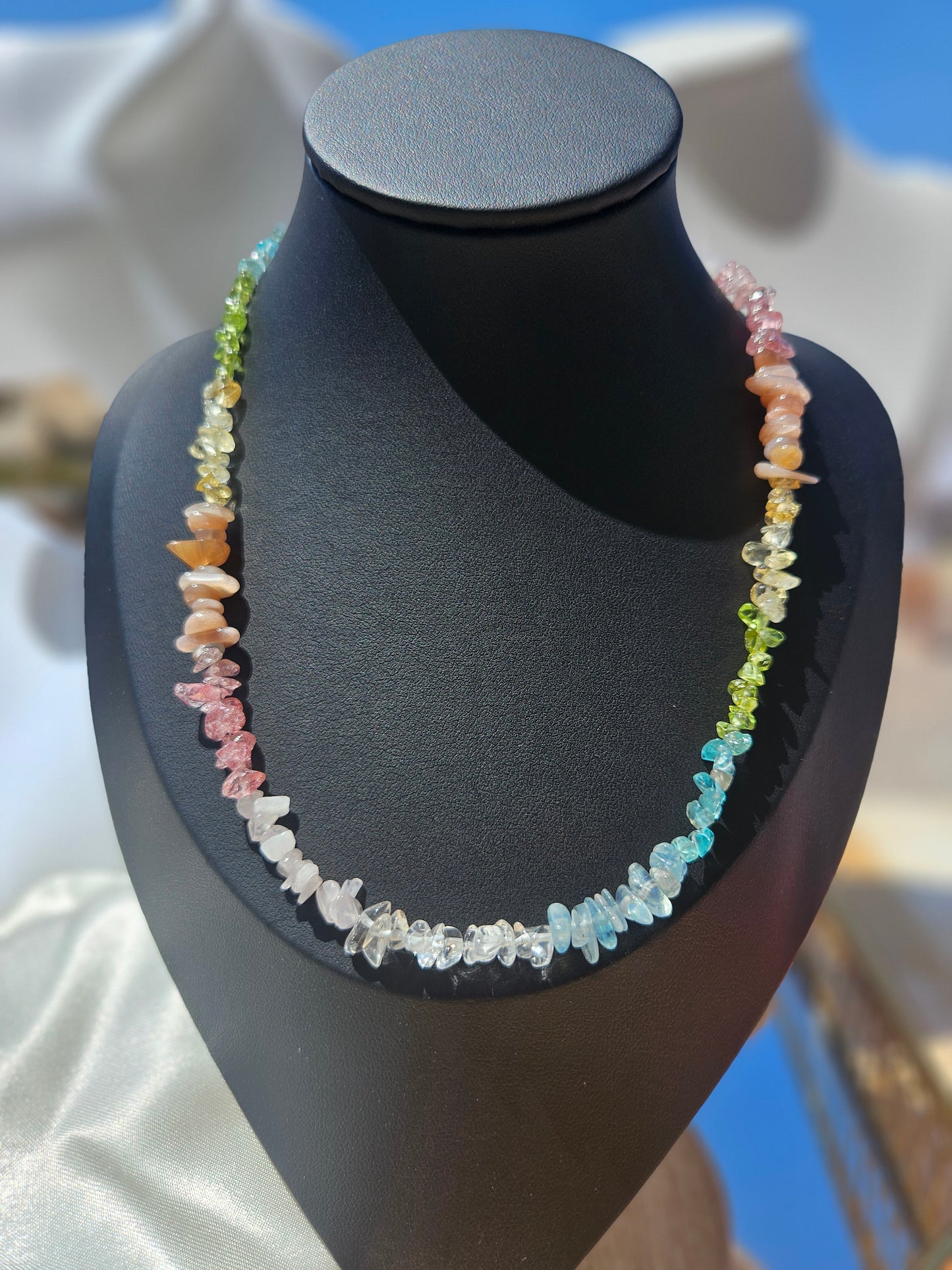 "Color Palette Of Nature"Natural Multi-colored Crystal Necklace