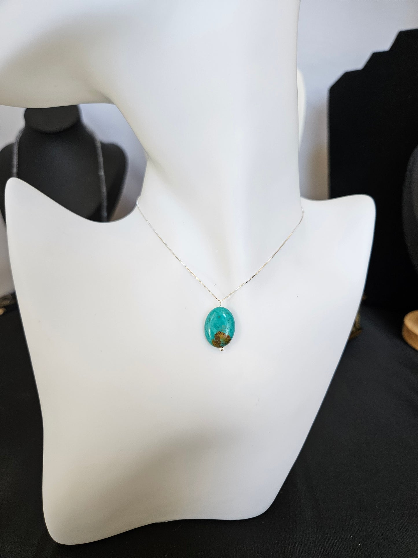 Natural Blue and Brown Turquoise Bead Necklace