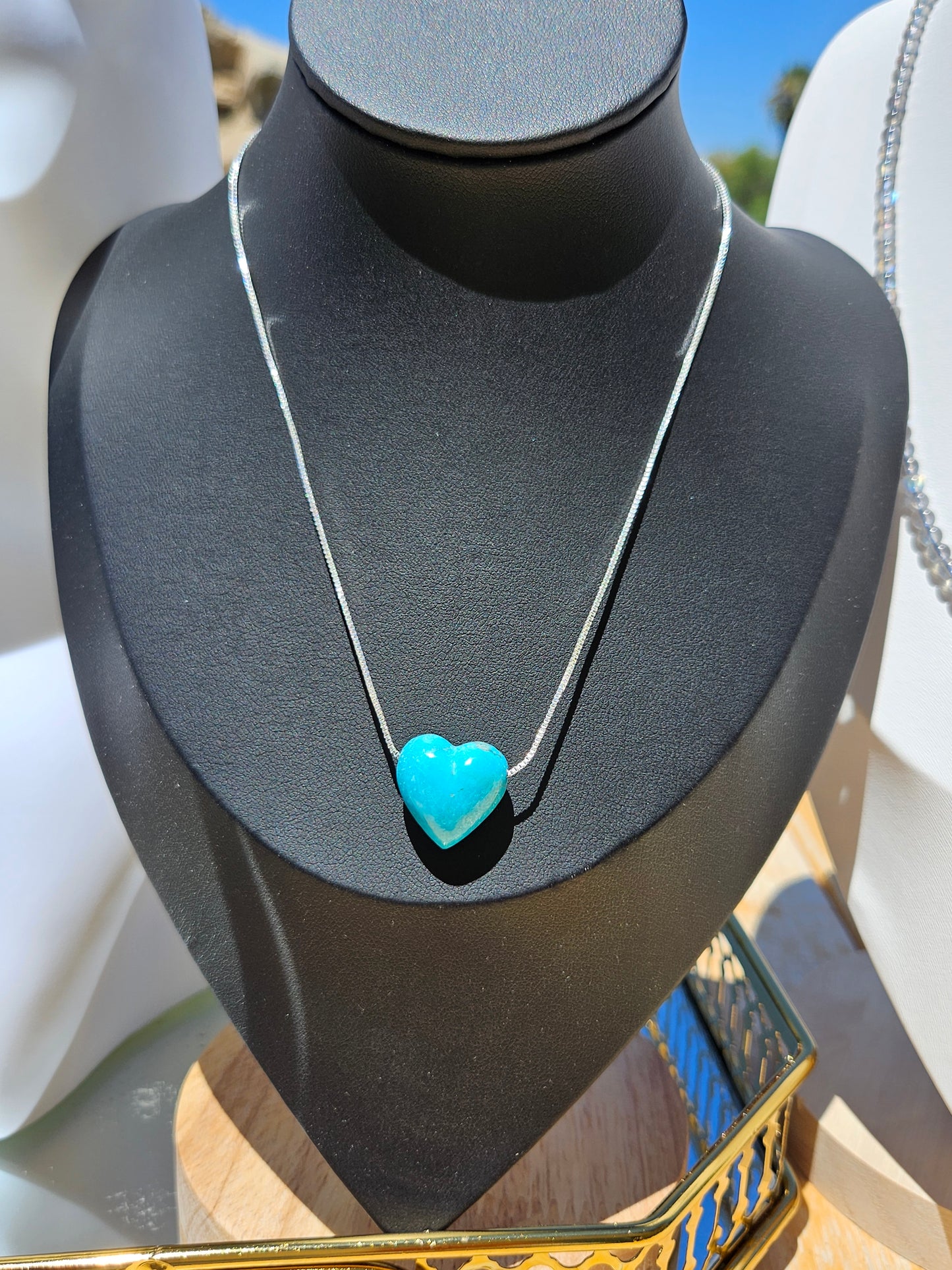 Natural Blue Heart Necklace