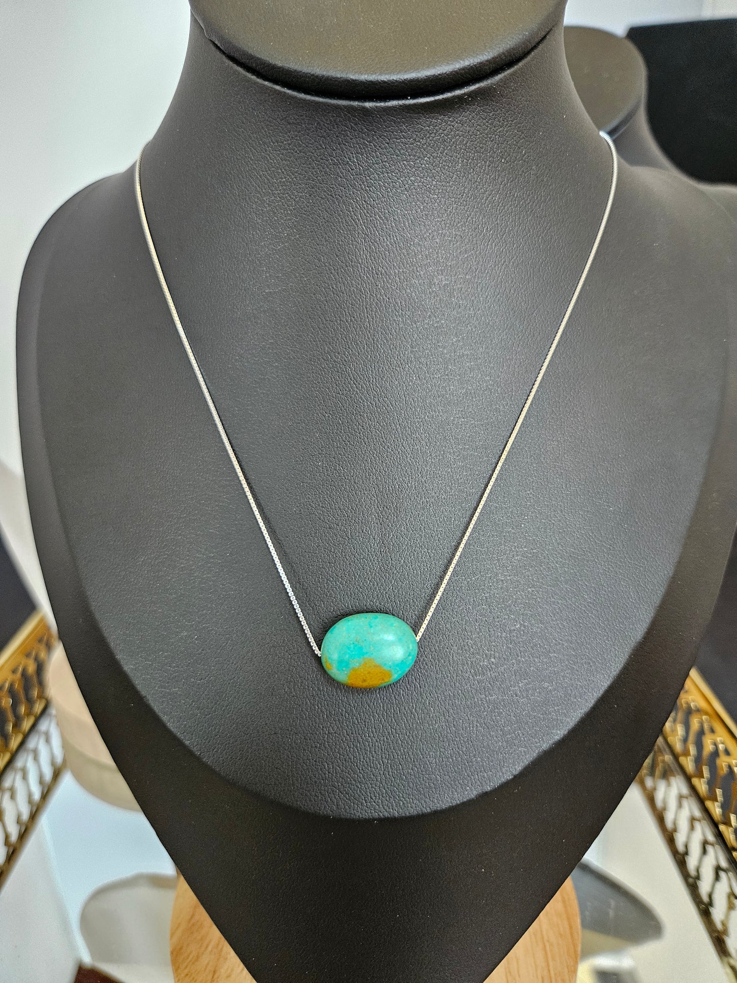 Natural Multicolored Turquoise Silver Plated Necklace