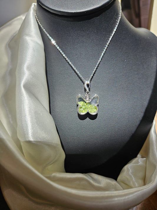 Natural Olivine Wishing Bottle Necklace