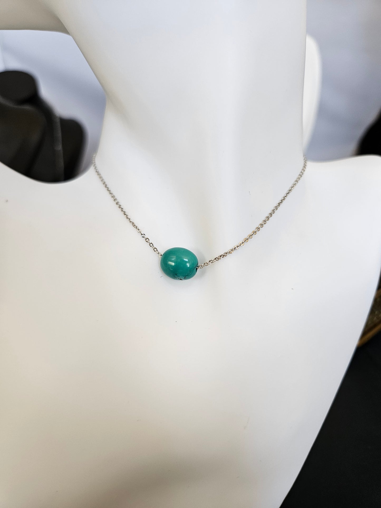 Natural Turquoise Bead Necklace