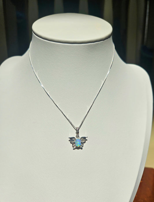 Natural Opal Butterfly Shape Necklace