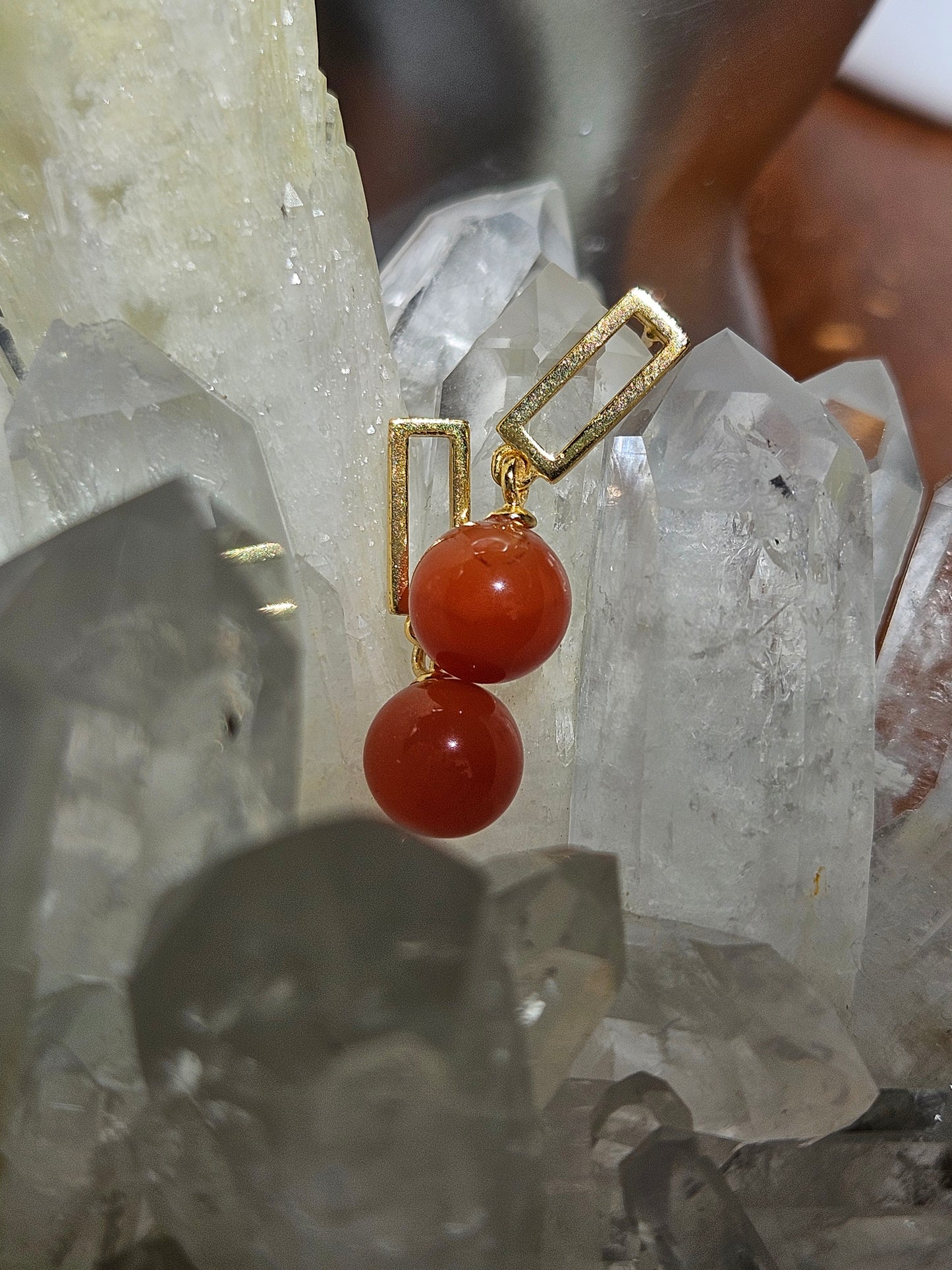 2ct Natural Red Agate Earrings