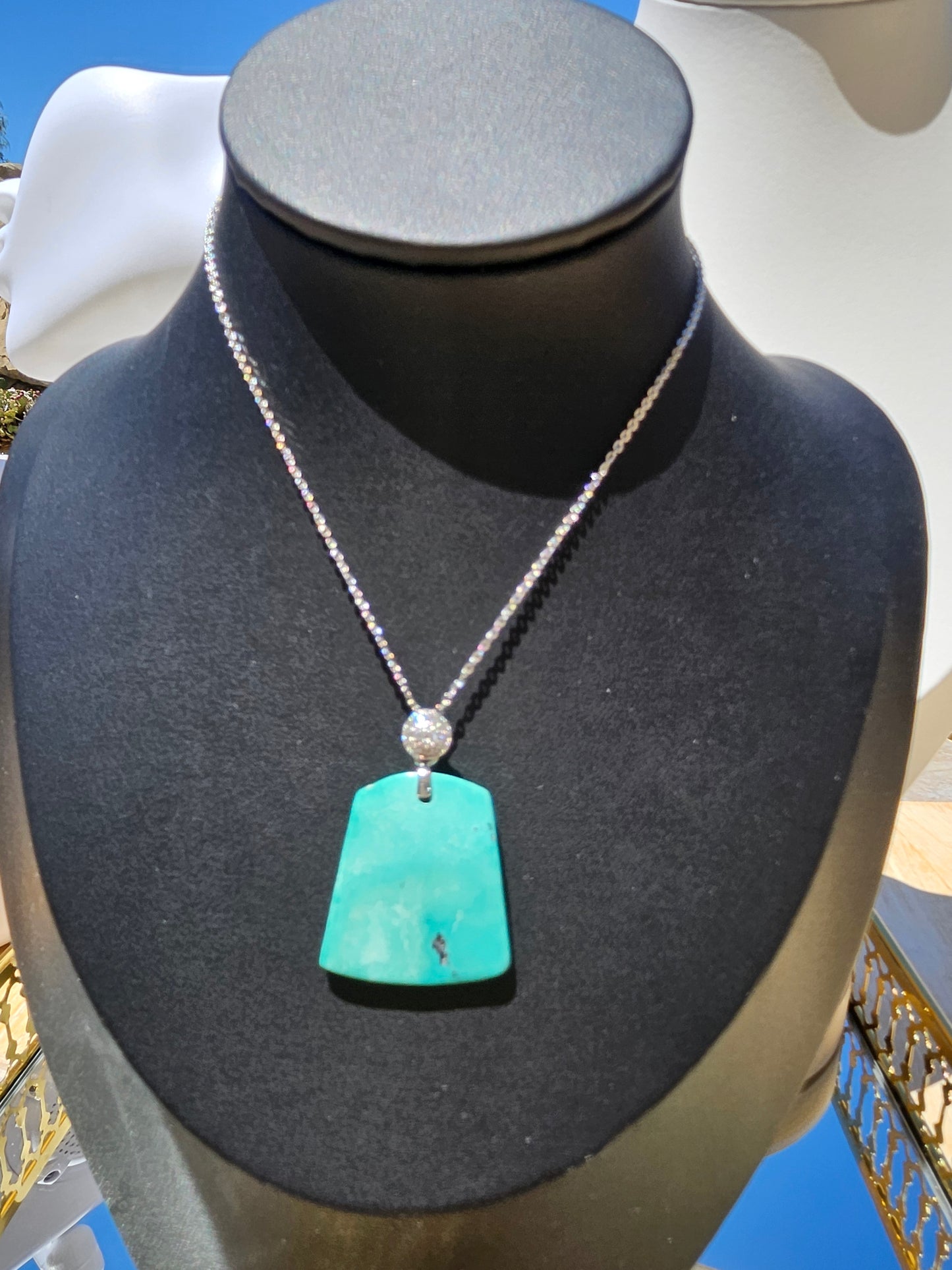 Natural Turquoise Trapezoid Necklace