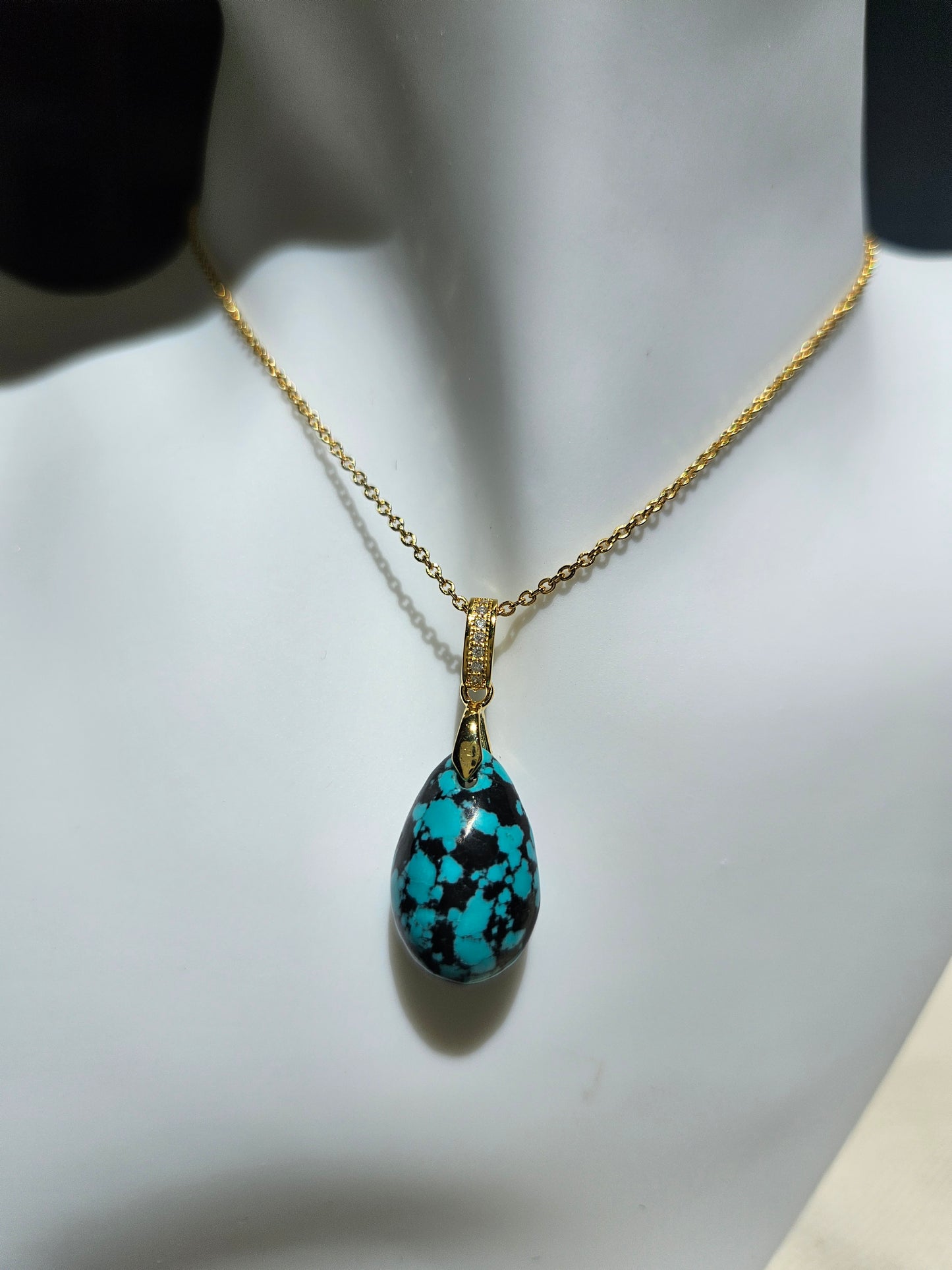 Natural Water Drop Turquoise Necklace