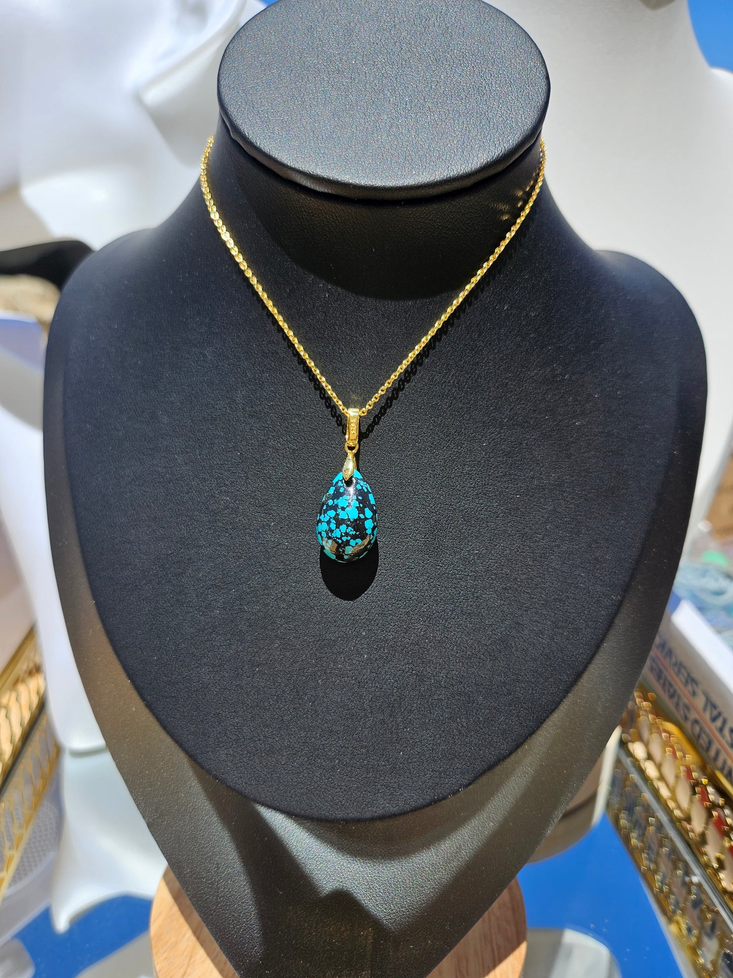Natural Water Drop Turquoise Necklace