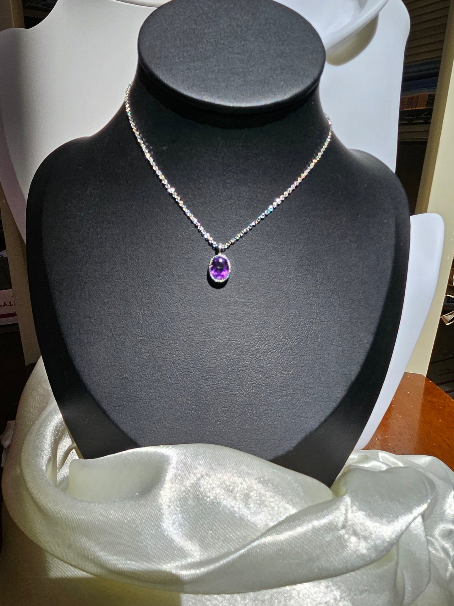 Natural Amethyst Pendant Necklace