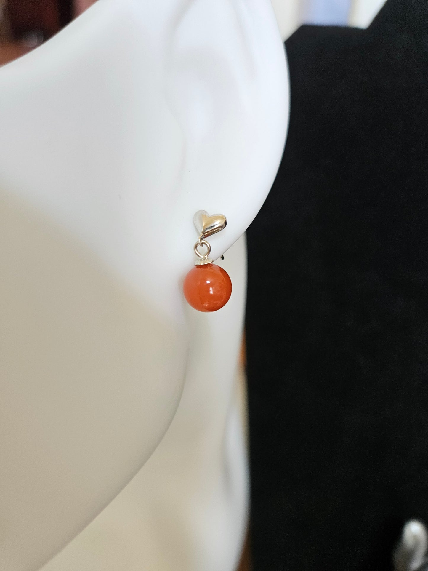 2ct Natural Red Agate Earrings