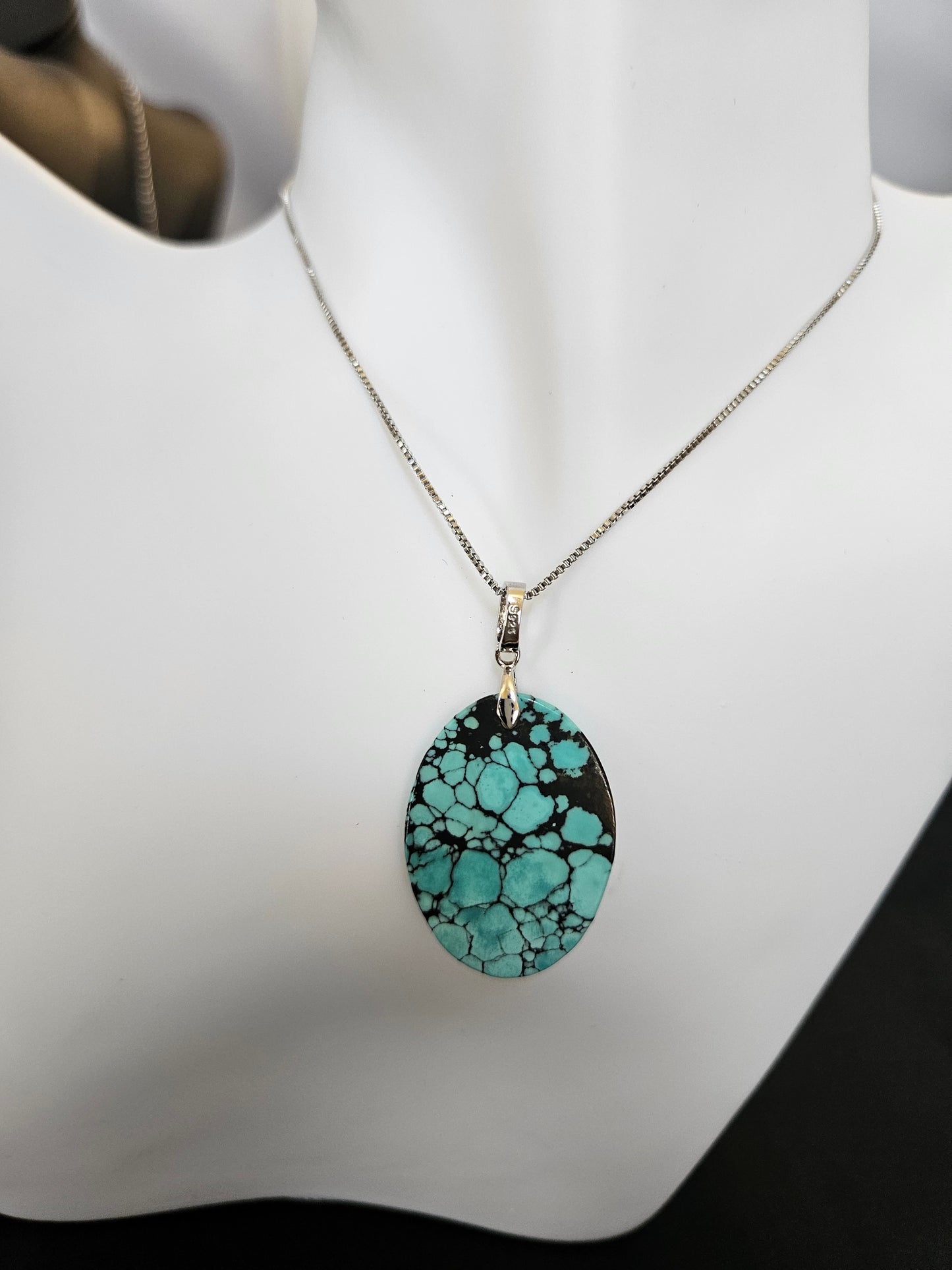 Natural Turquoise Oval Necklace