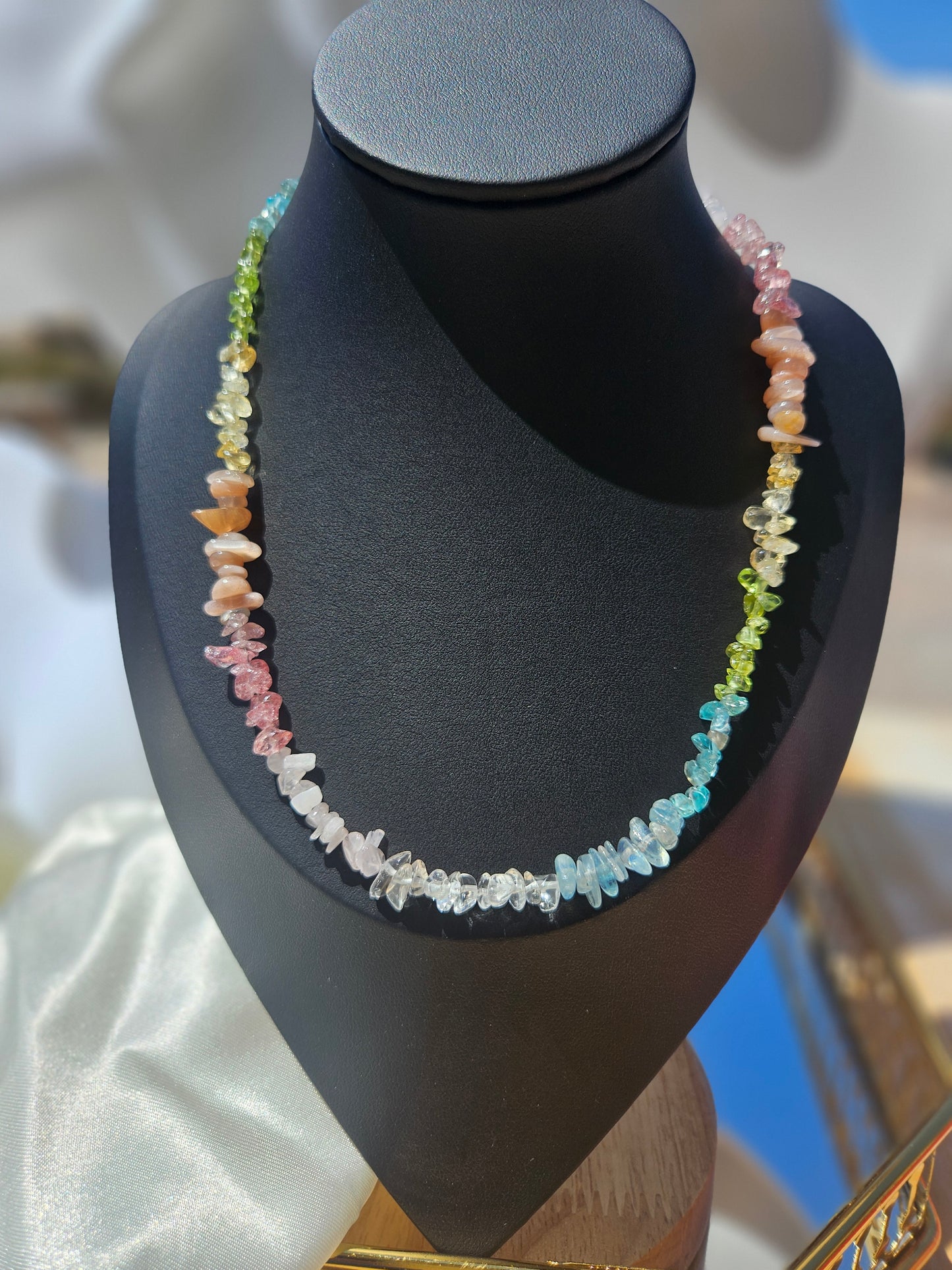 "Color Palette Of Nature"Natural Multi-colored Crystal Necklace