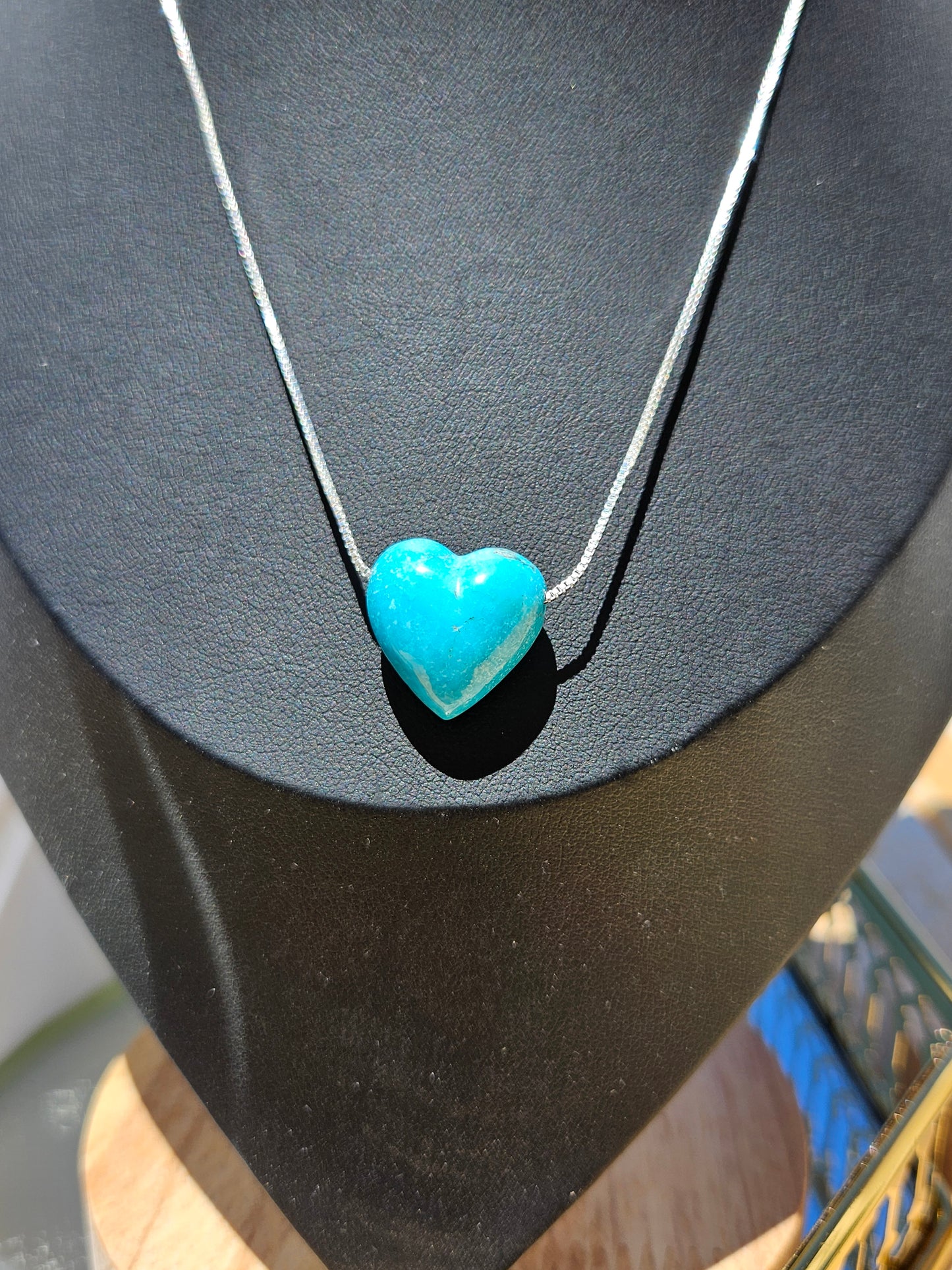 Natural Blue Heart Necklace