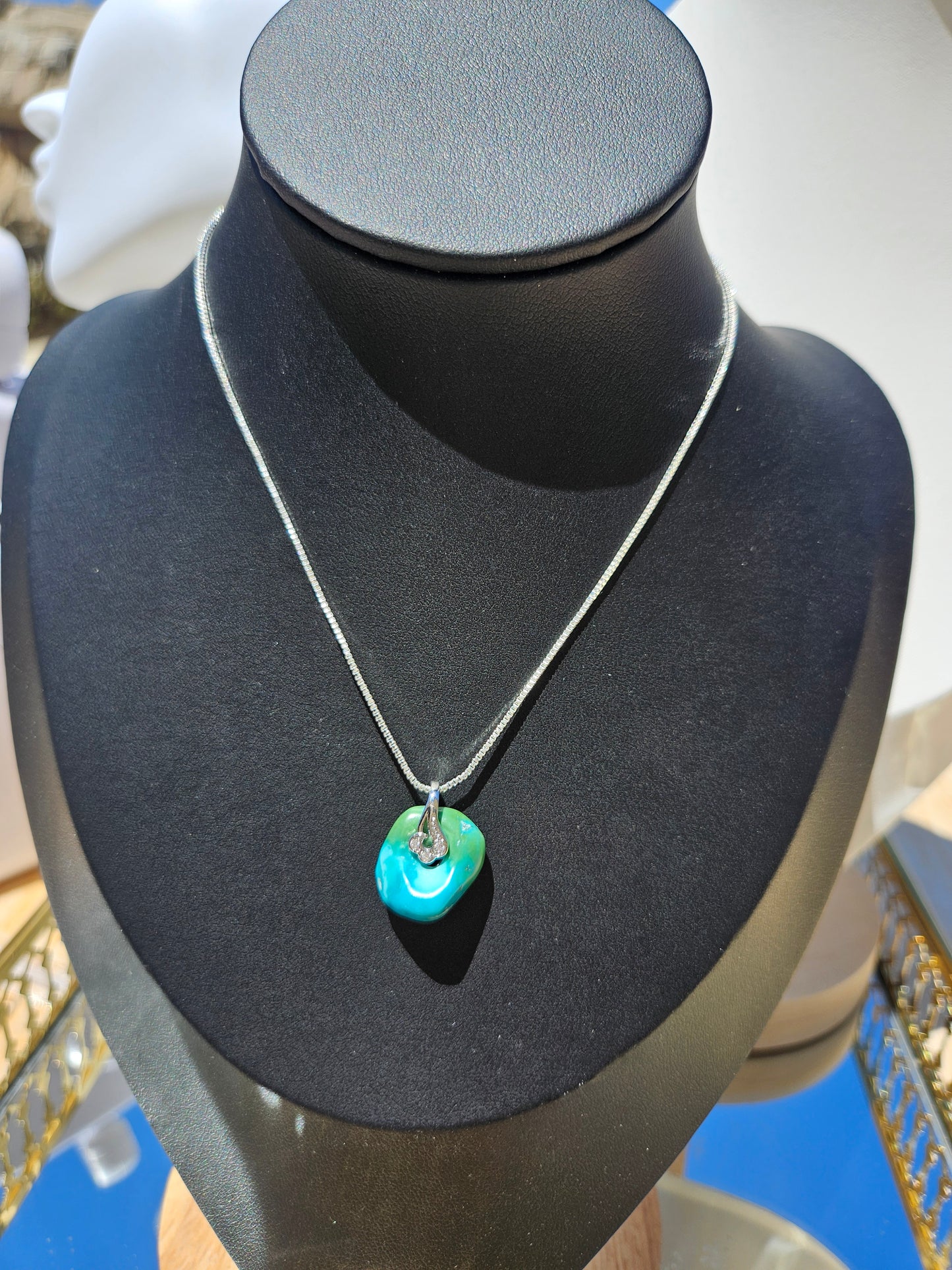Natural Blue and Green Turquoise Necklace