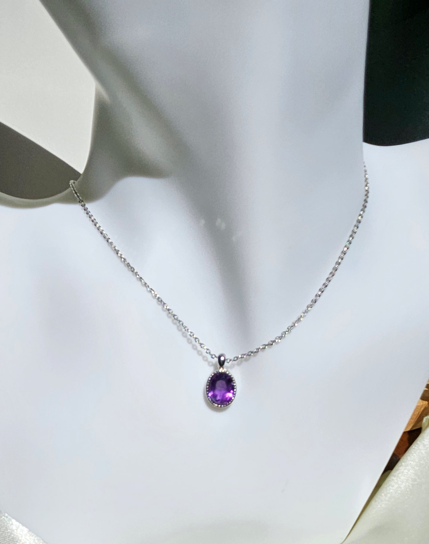 Natural Amethyst Pendant Necklace