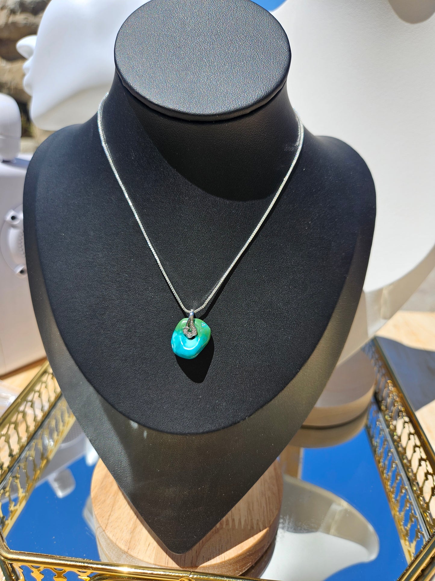 Natural Blue and Green Turquoise Necklace