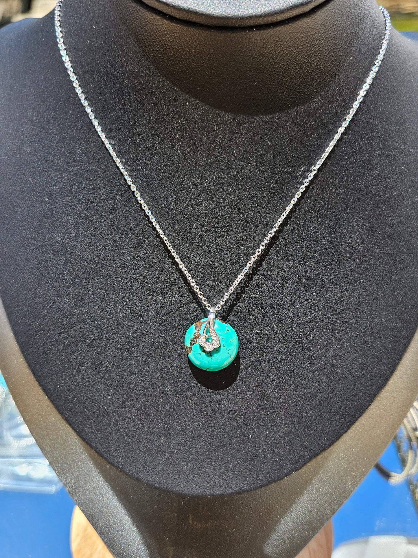 Natural Blue Multicolored Turquoise Necklace